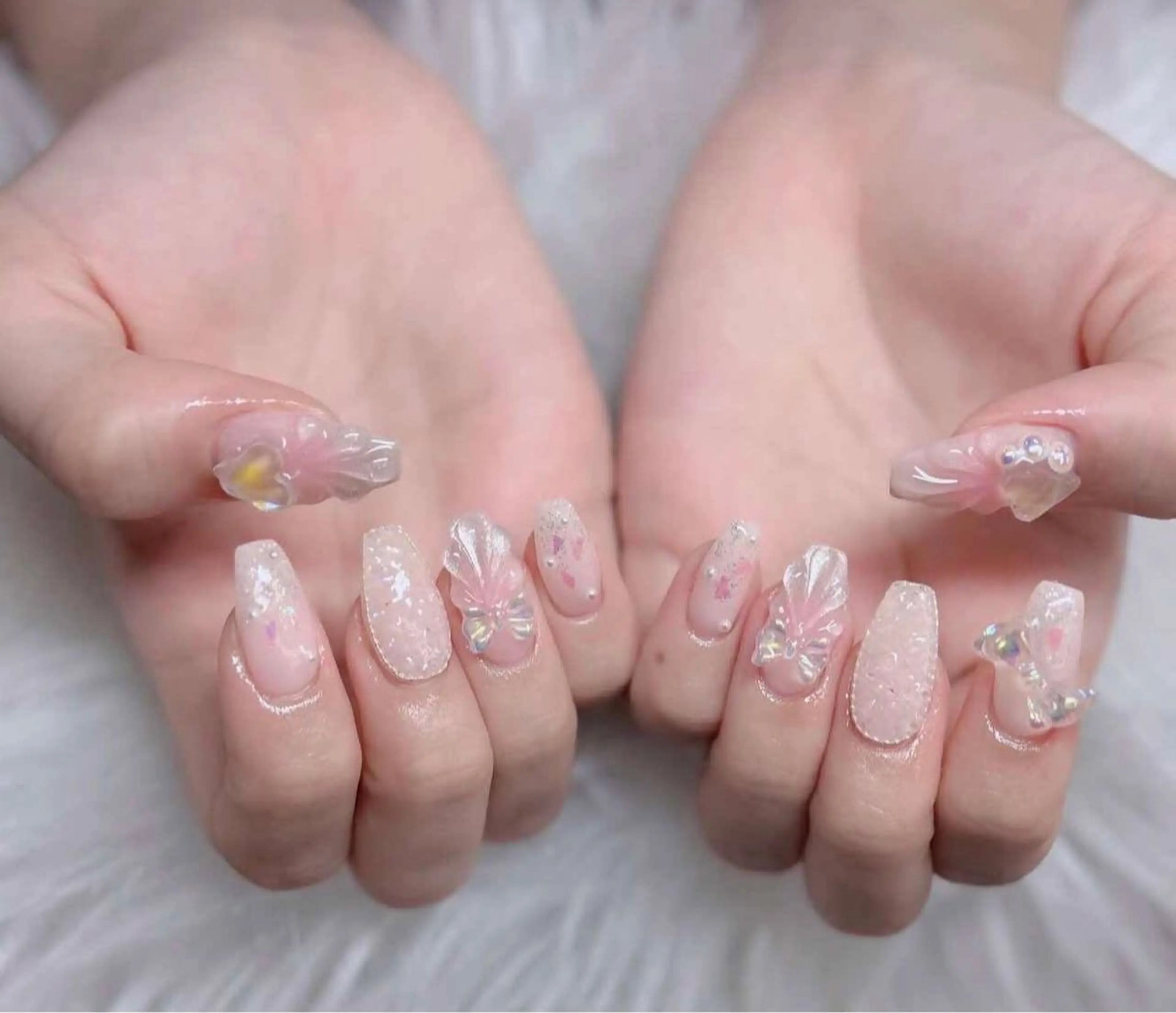 ネイル アートネイル 成人式 ジェルネイル ニュアンスネイル 夏ネイル ハンドネイル neco H.babynailのネイルデザイン