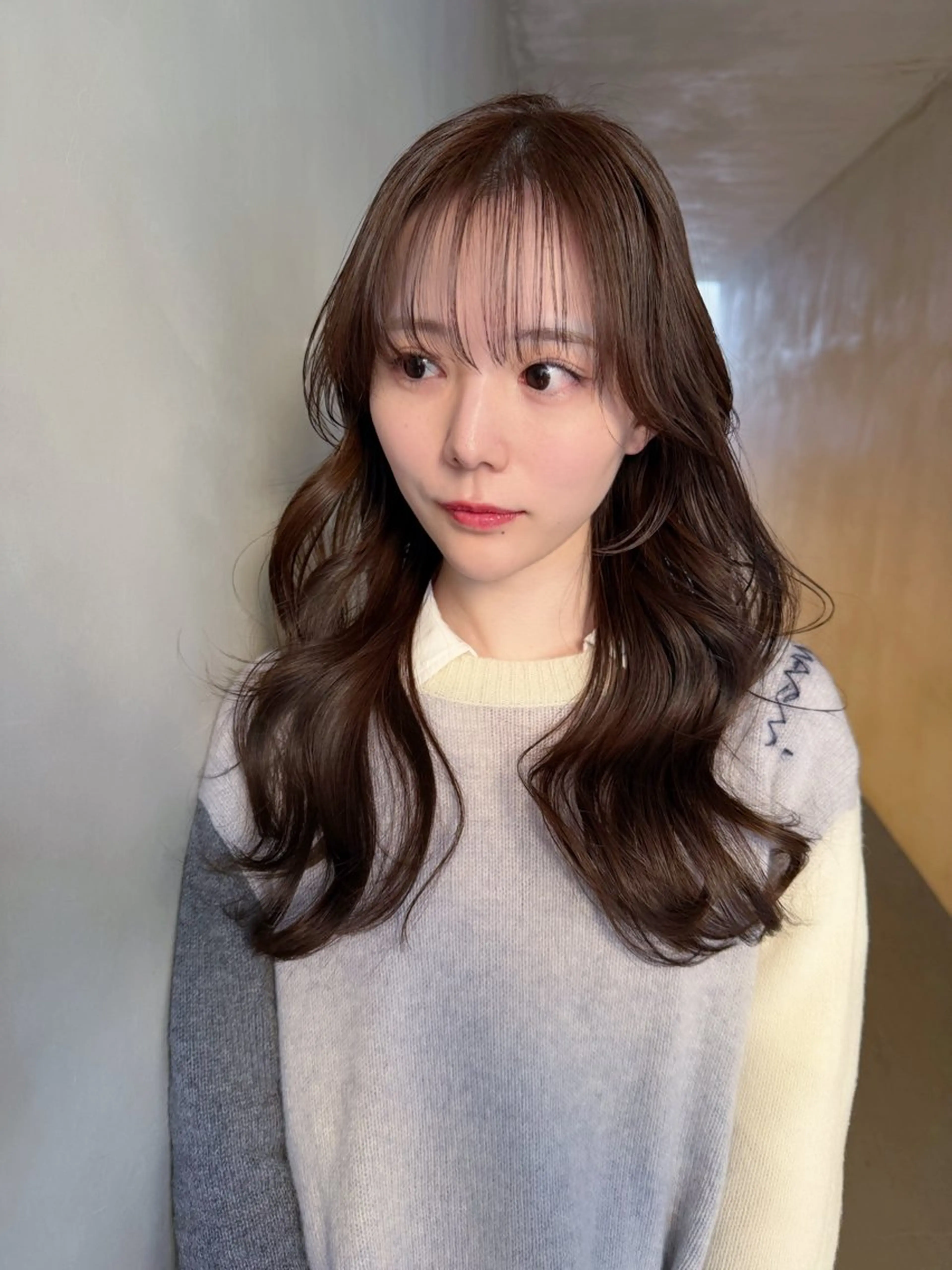 セミロング カラー レイヤーカット カット ヘアカラー トリートメント AiM 大名　似合わせカットのヘアスタイル