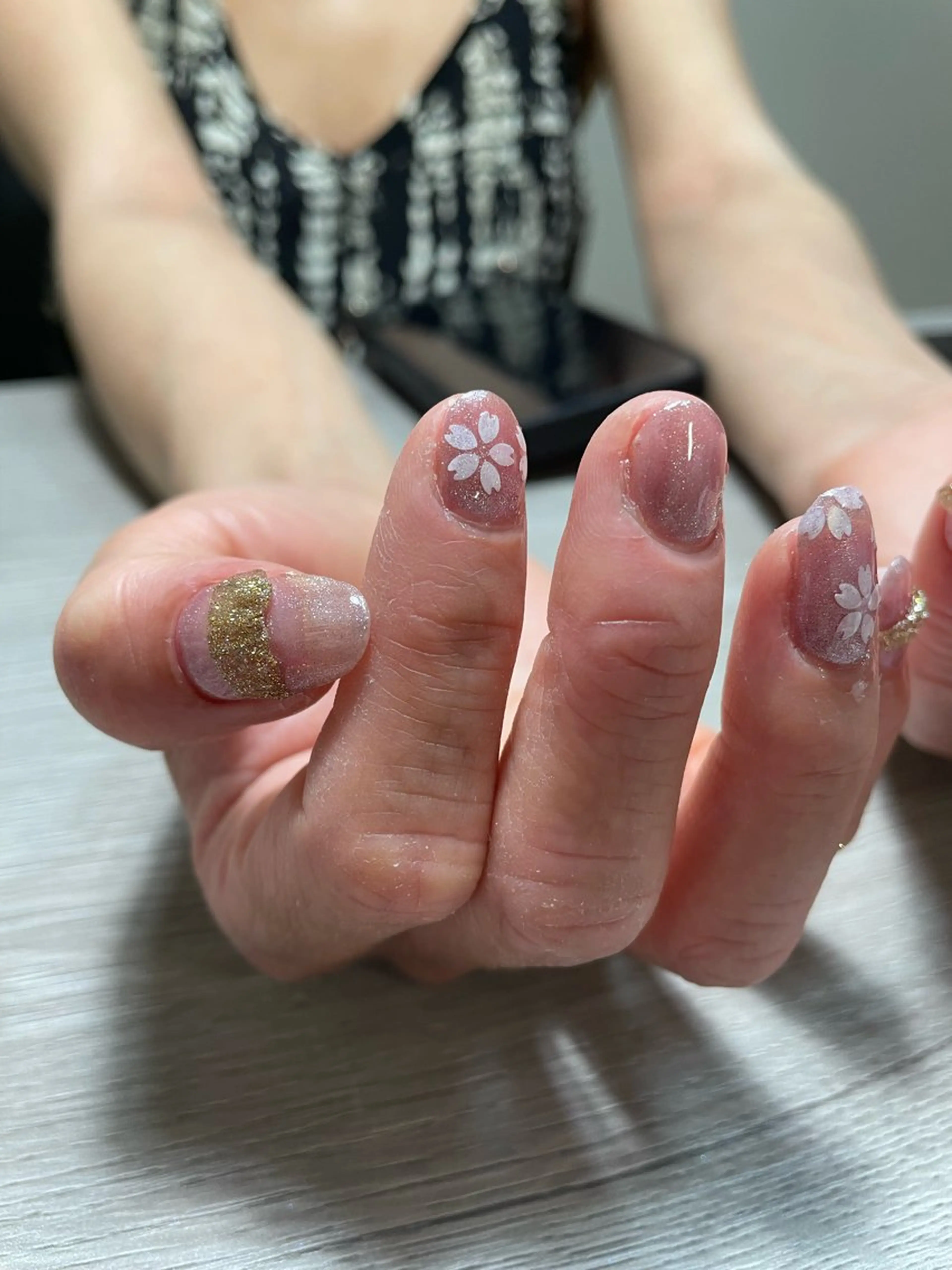 ネイル 桜ネイル 【大阪住吉】ぽんた ネイル（KAZU）のネイルデザイン