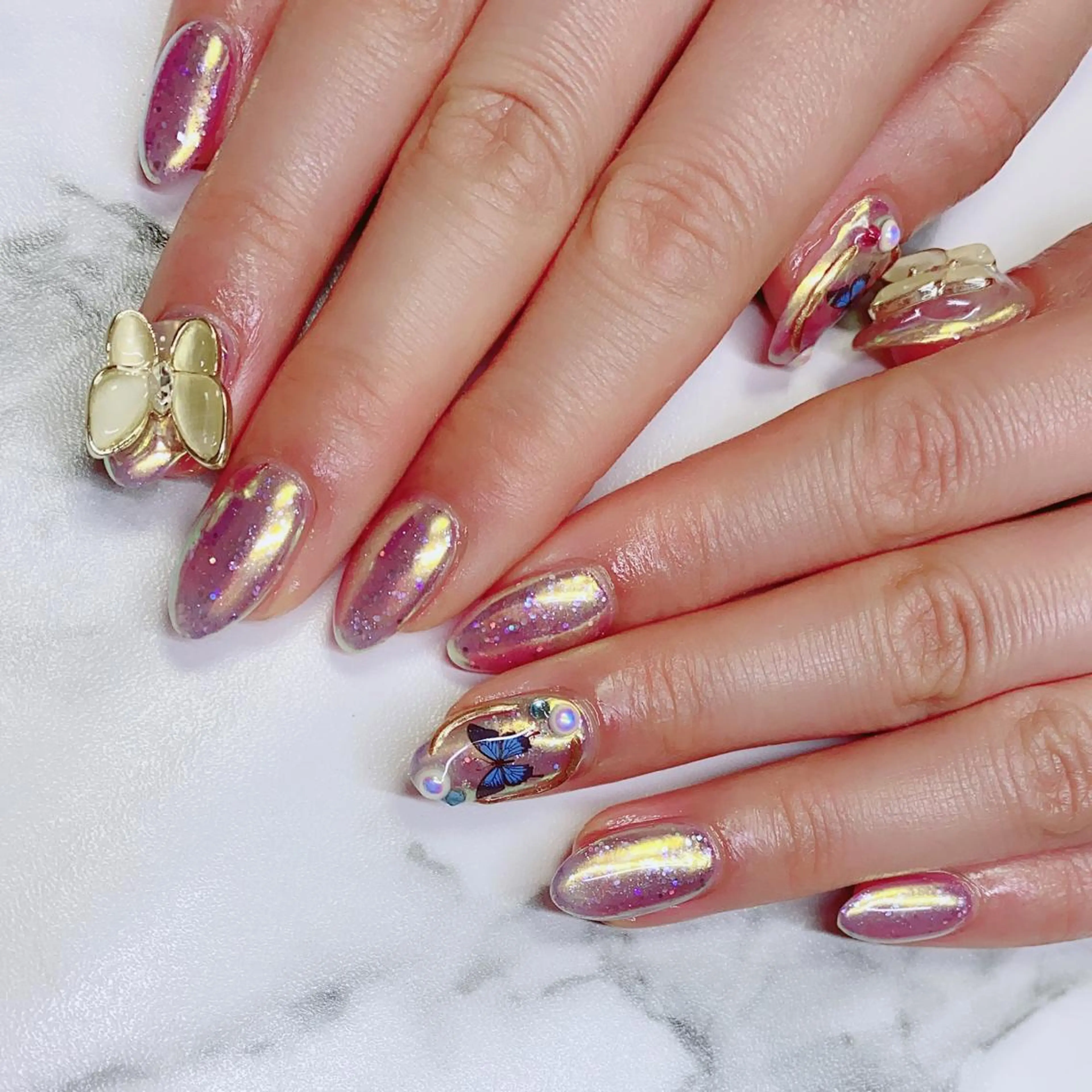 ロング カラー ネイル Q Free nailsのネイルデザイン