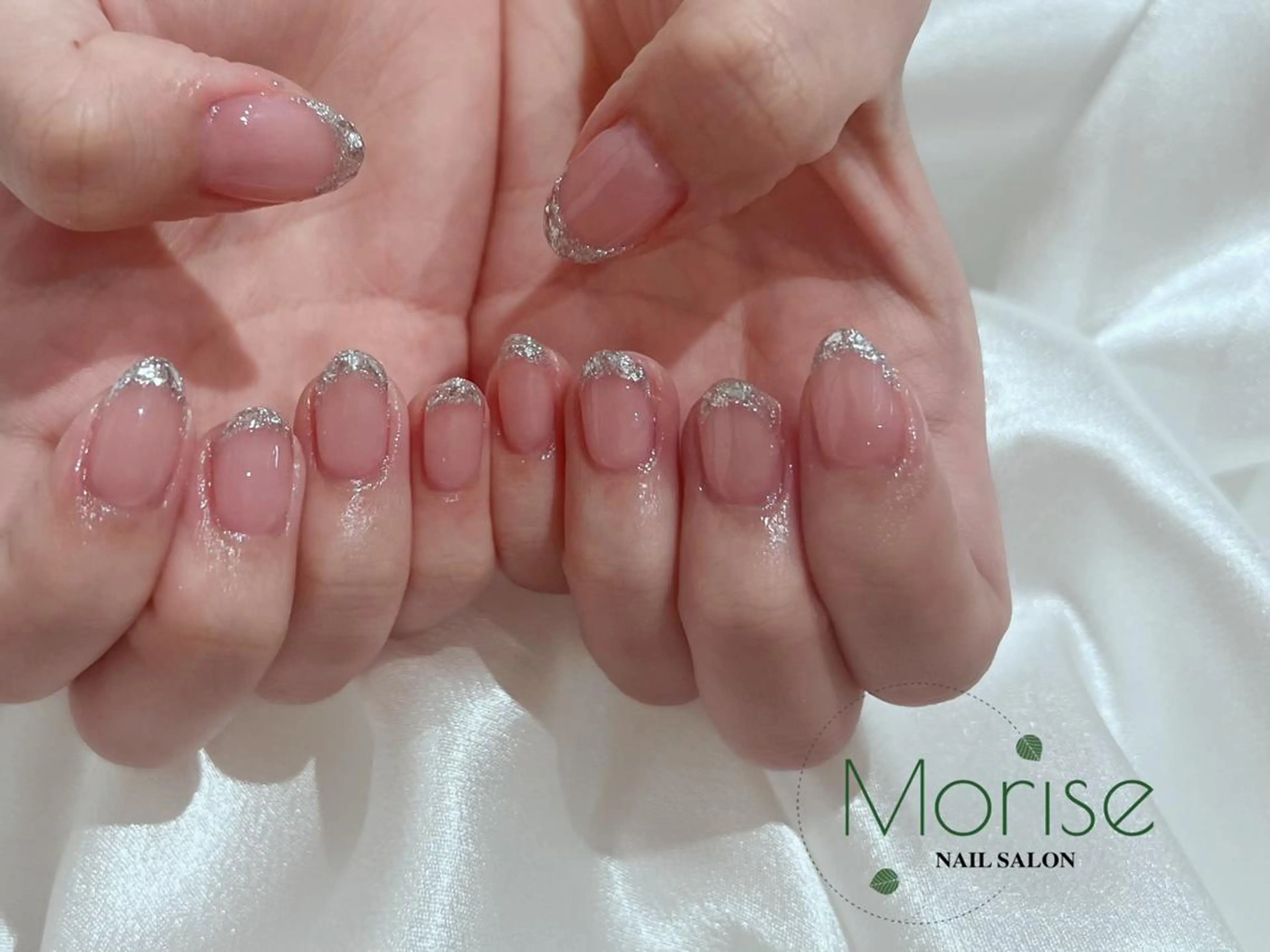 ネイル フットネイル フレンチネイル ジェルネイル ガラスフレンチ 韓国ネイル ハンドネイル ハンドケア MoriseNail 原宿店のネイルデザイン