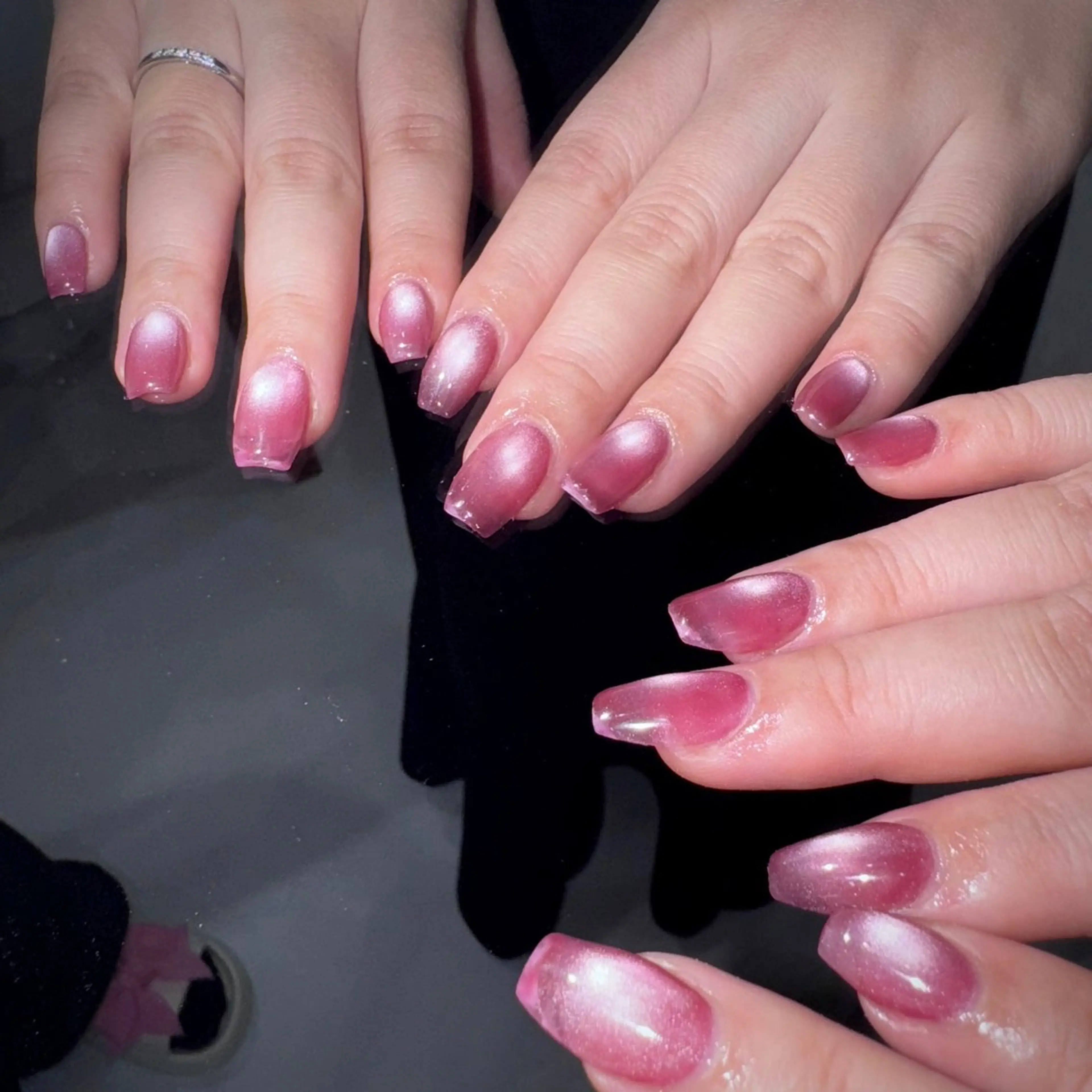 ネイル マグネットネイル ピンク ハンドネイル C nail salon 香取店所属・C nail 香取店 kanakoのネイルデザイン