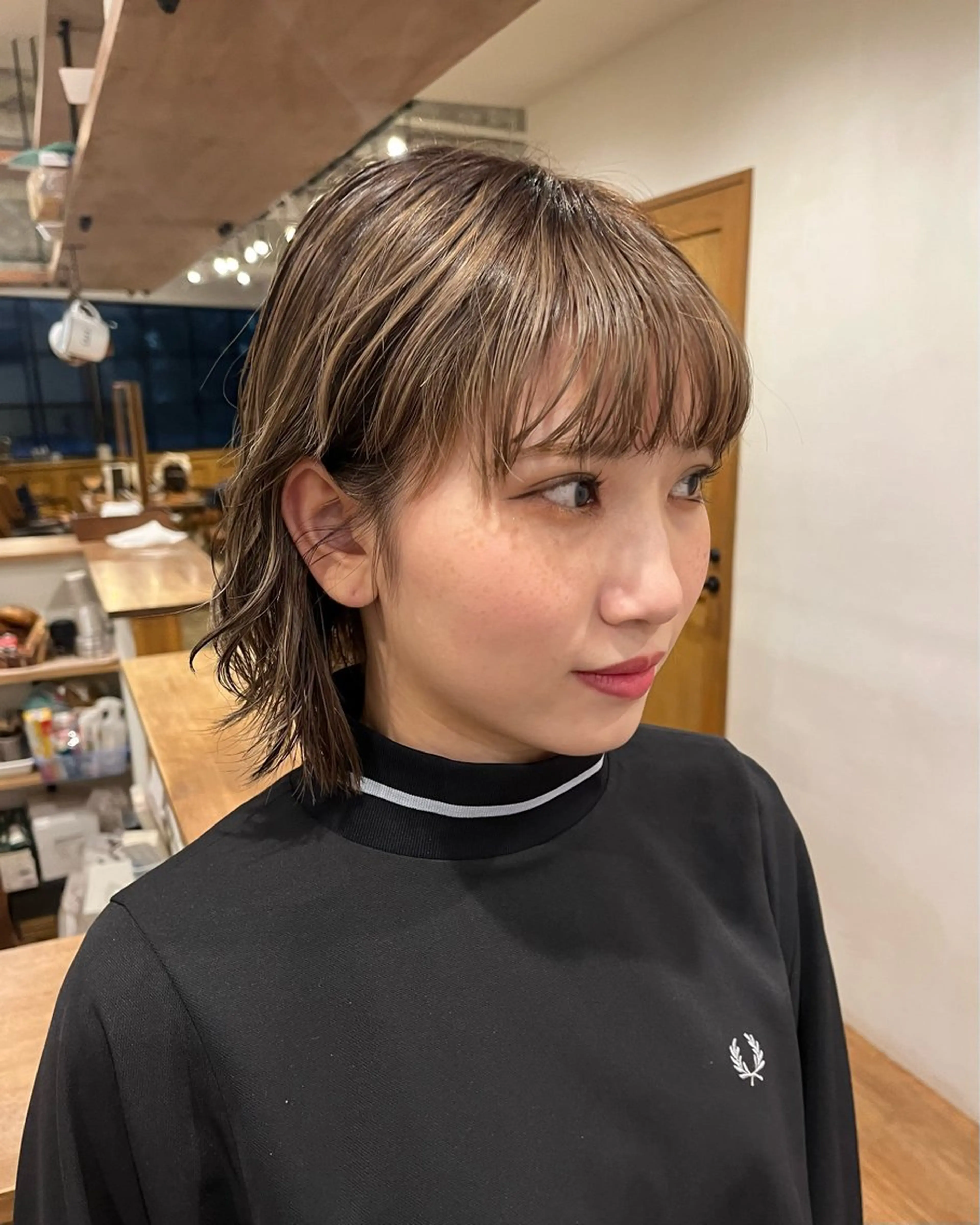 ショート カラー ハイライトカラー ハイライト china/ボブ ブリーチカラーのヘアスタイル