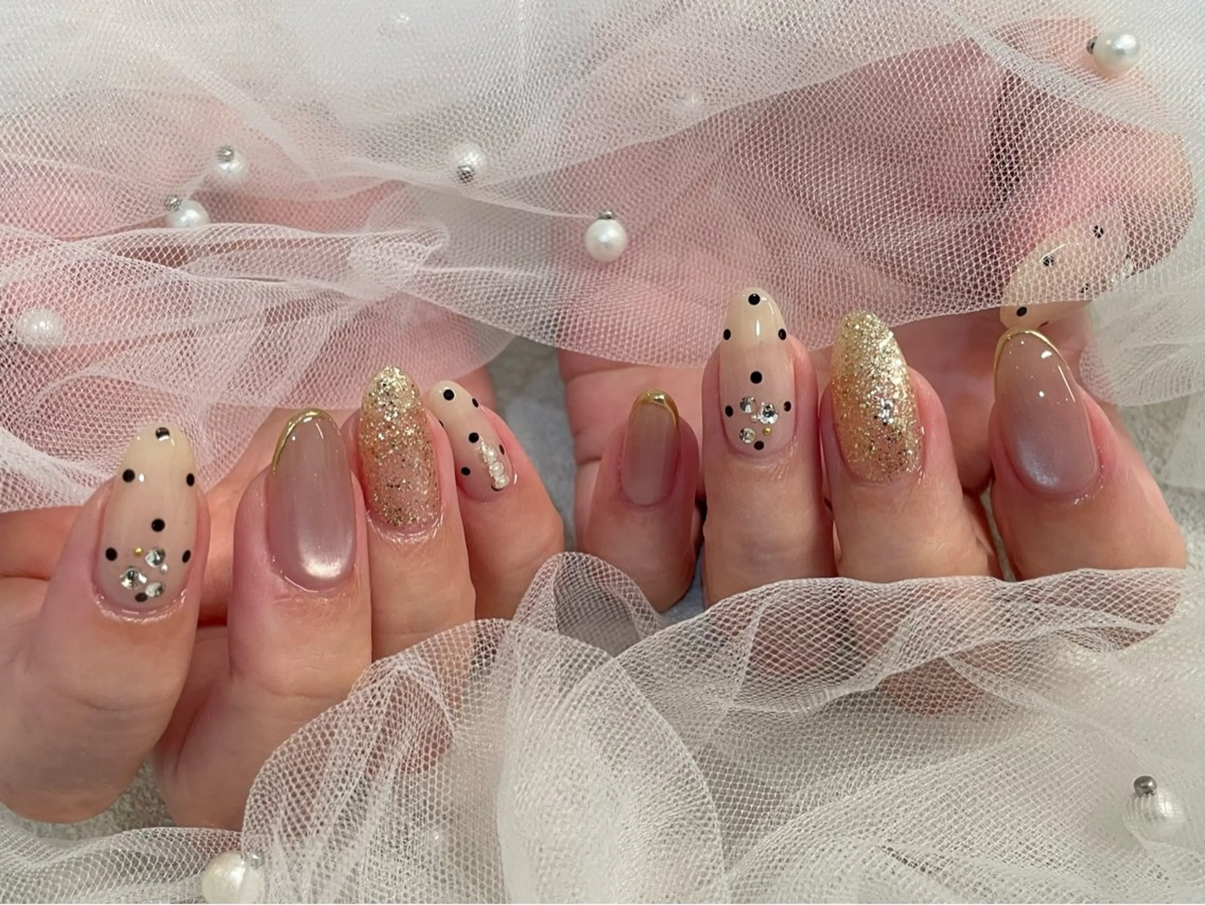 ネイル フラッシュネイル ジェルネイル キラキラネイル 韓国ネイル ロングネイル en nail  心斎橋のネイルデザイン