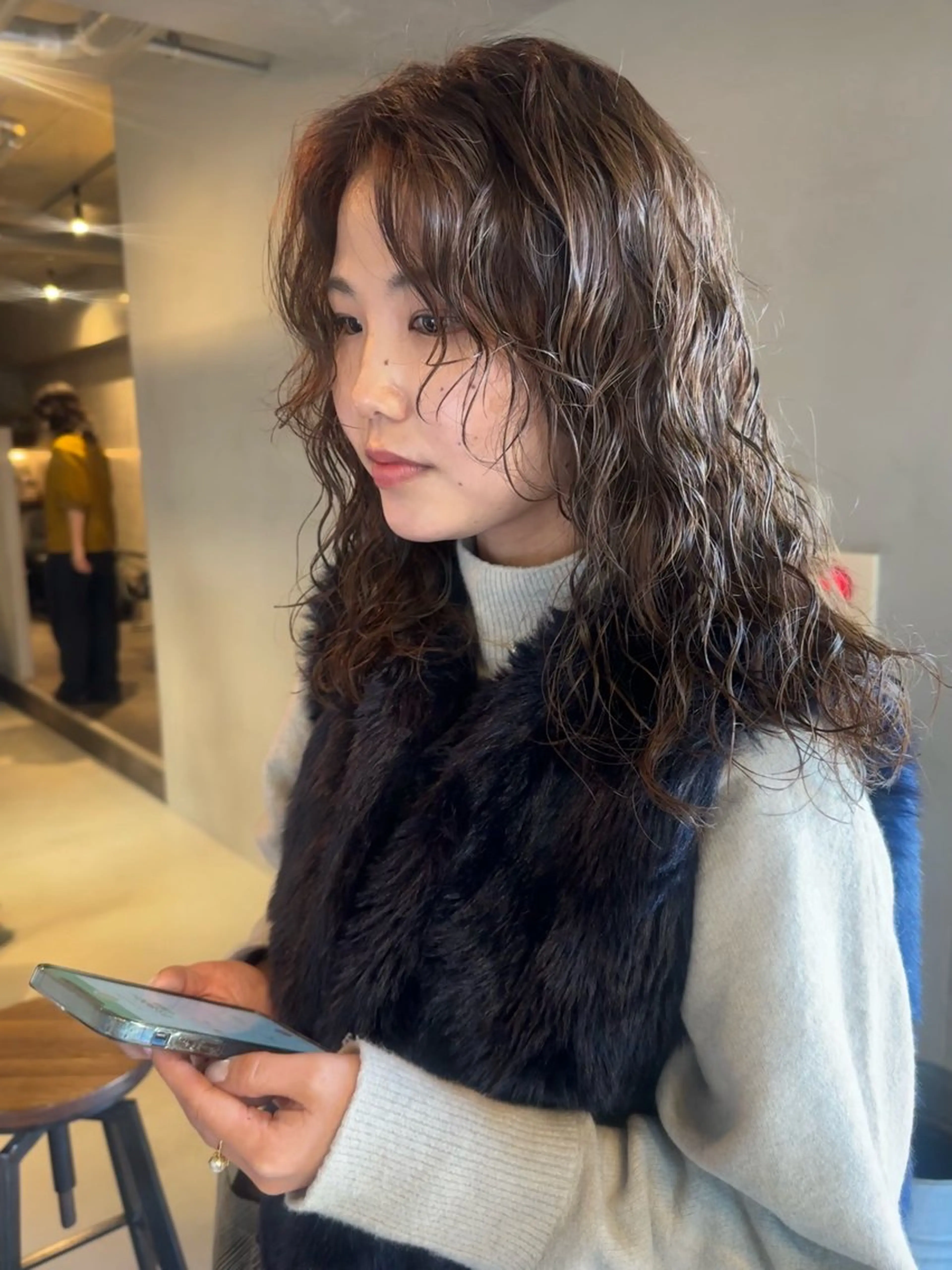 セミロング カラー パーマ カット ヘアカラー パーマ トリートメント 斎藤祐樹 /レイヤー/パーマのヘアスタイル