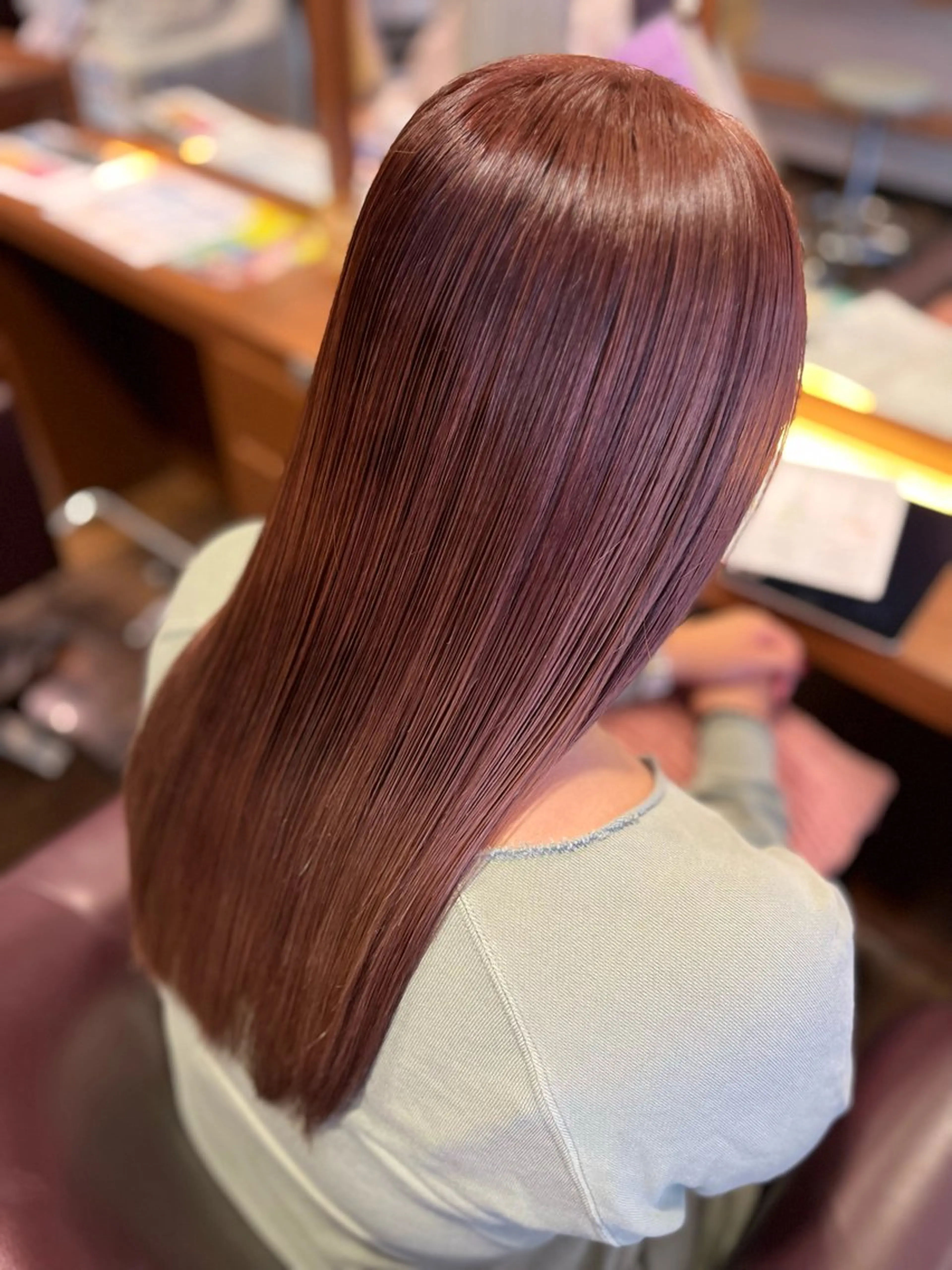 ロング ピンクブラウン ヘアカラー サイトウ ナツキ/髪質改善のヘアスタイル