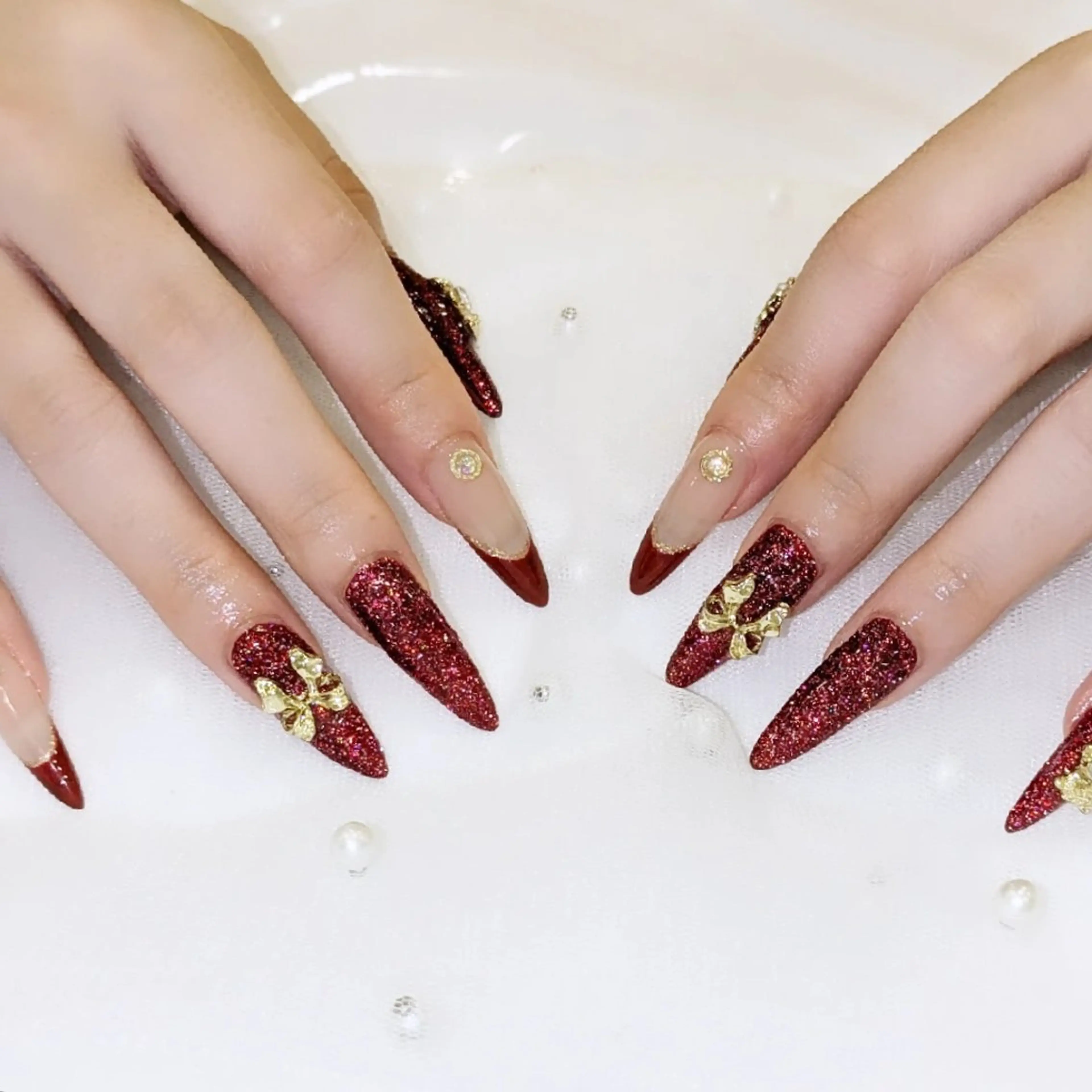 ネイル 長さ出し フラッシュネイル ジェルネイル Lily nail 船橋 yuki🍒のネイルデザイン