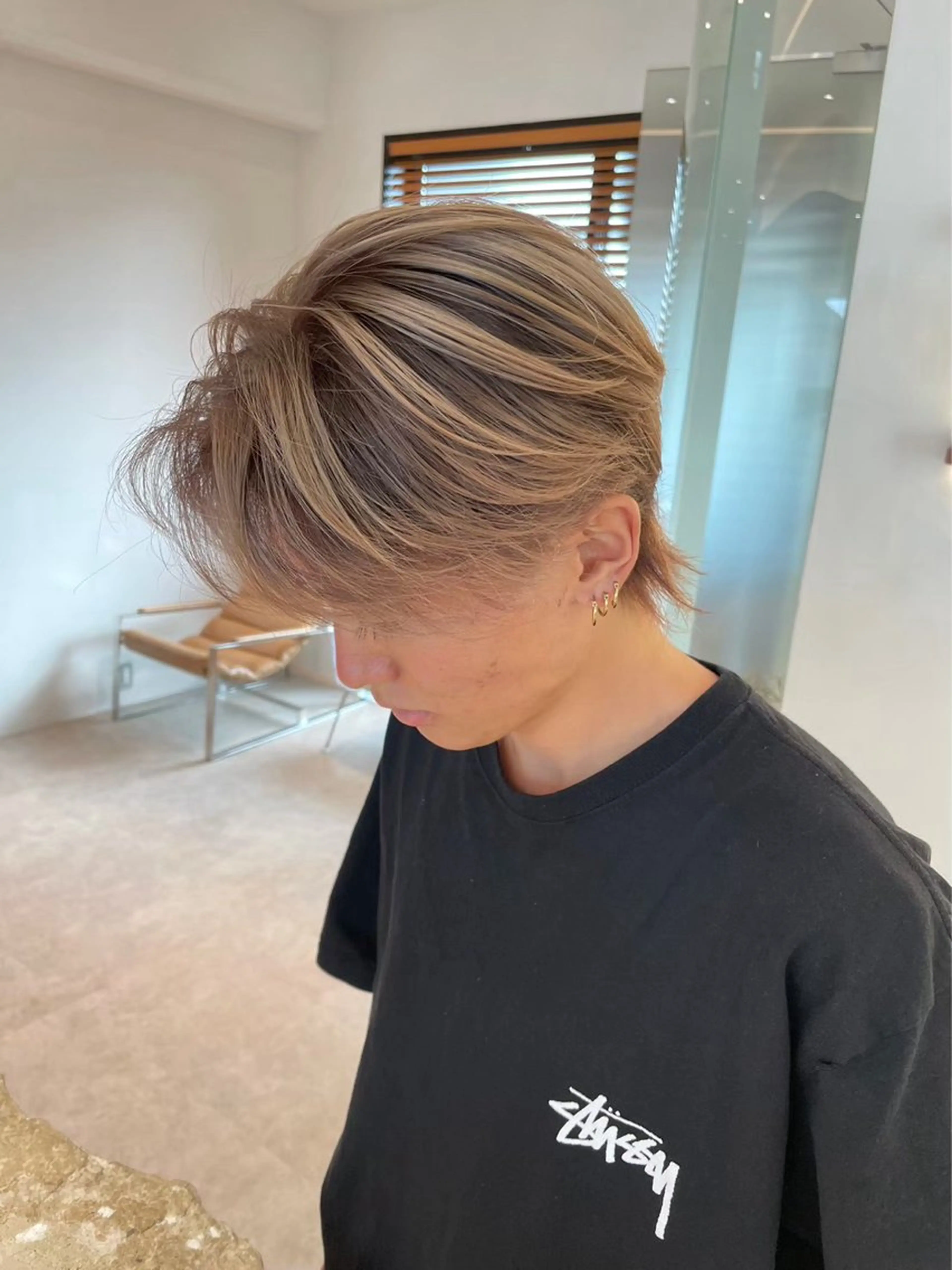 カラー メンズ メンズバレイヤージュ メンズブリーチ センターパート メンズハイトーン メンズインナーカラー ヘアカラー heavenly by HAVANA新宿所属・メンズショート/ピン パーマ/新宿/フウガのヘアスタイル