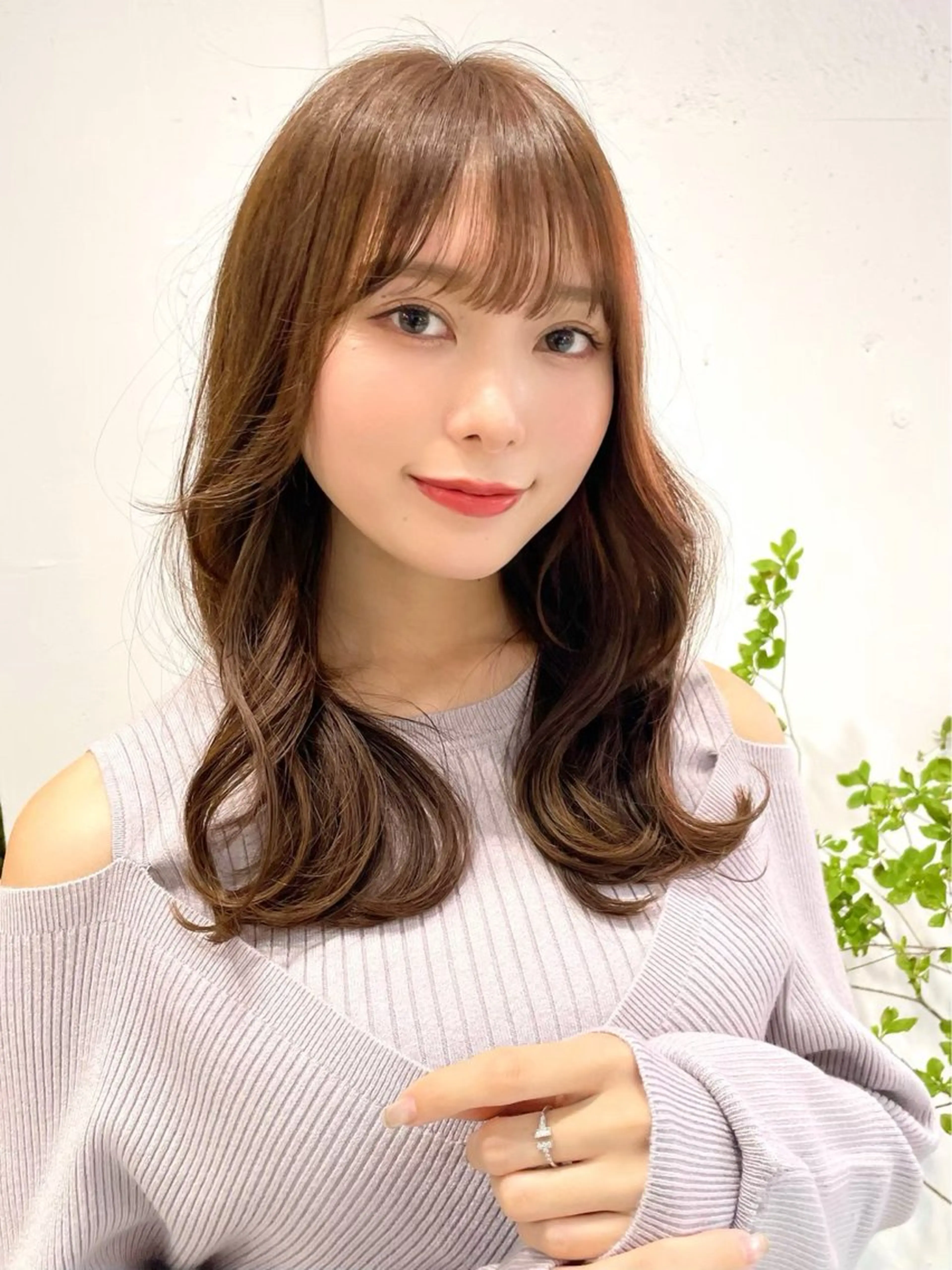セミロング カット ヘアカラー トリートメント ヘアセット 新宿/韓国レイヤー/ 顔周りカット松本美晴のヘアスタイル