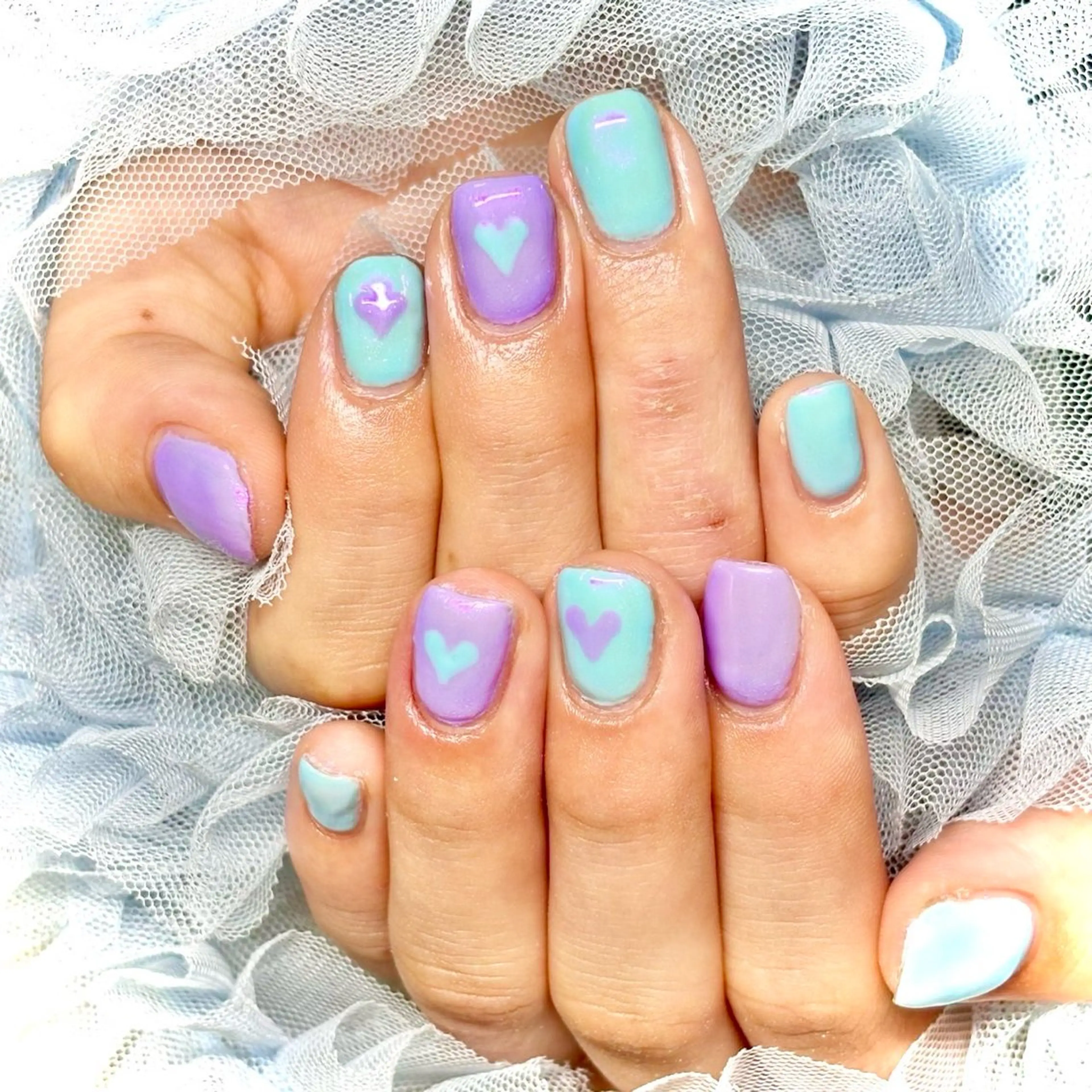 ネイル ハート 韓国ネイル ワンホンネイル miminon 自宅ネイルサロンのネイルデザイン