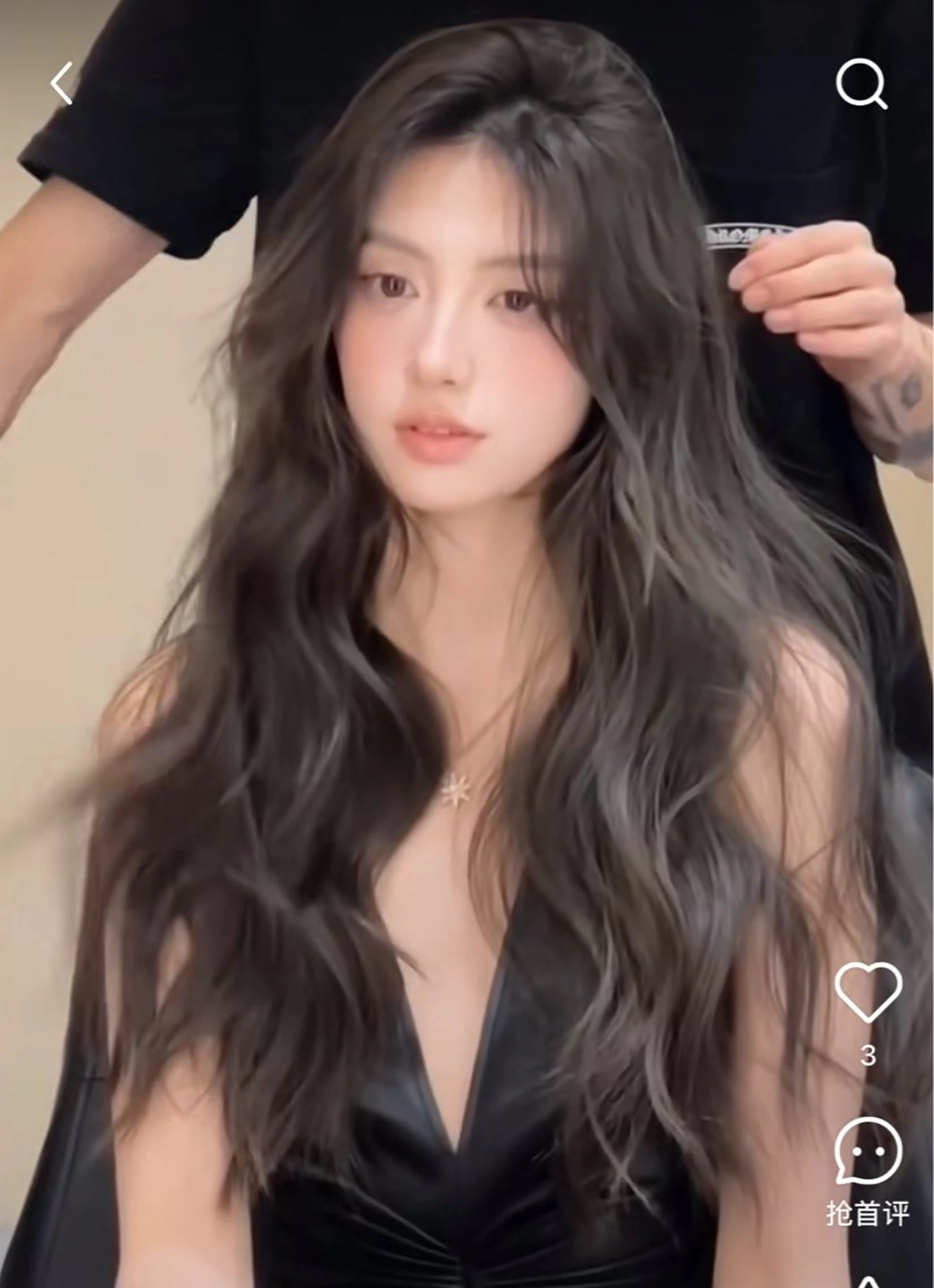 ロング カラー パーマ デジタルパーマ ハッシュカット/ 韓国ヘア☽⋰mahoのヘアスタイル