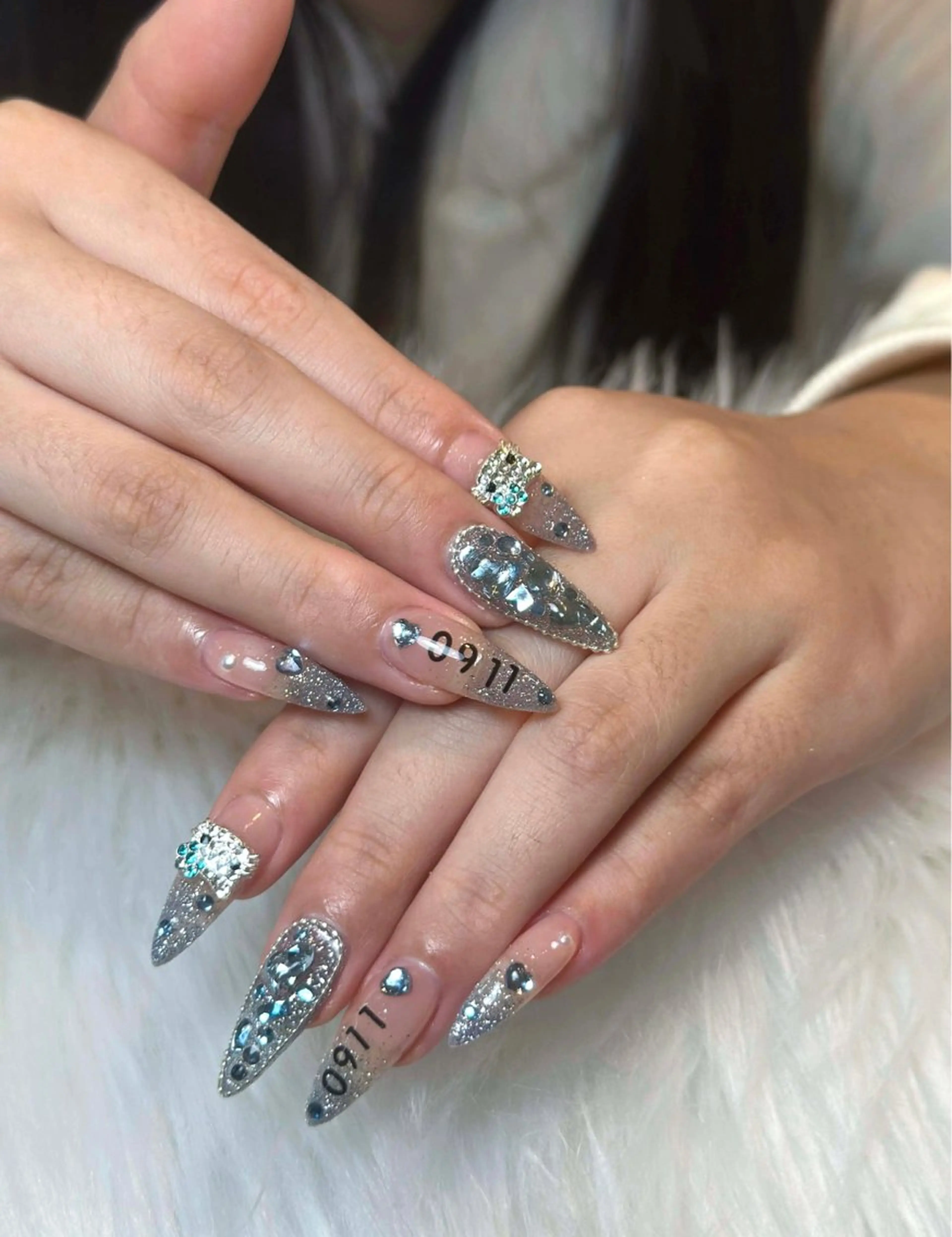 ネイル フレンチネイル ジェルネイル ガーリー 韓国ネイル ロングネイル ハンドネイル NieNail Nezukoのネイルデザイン