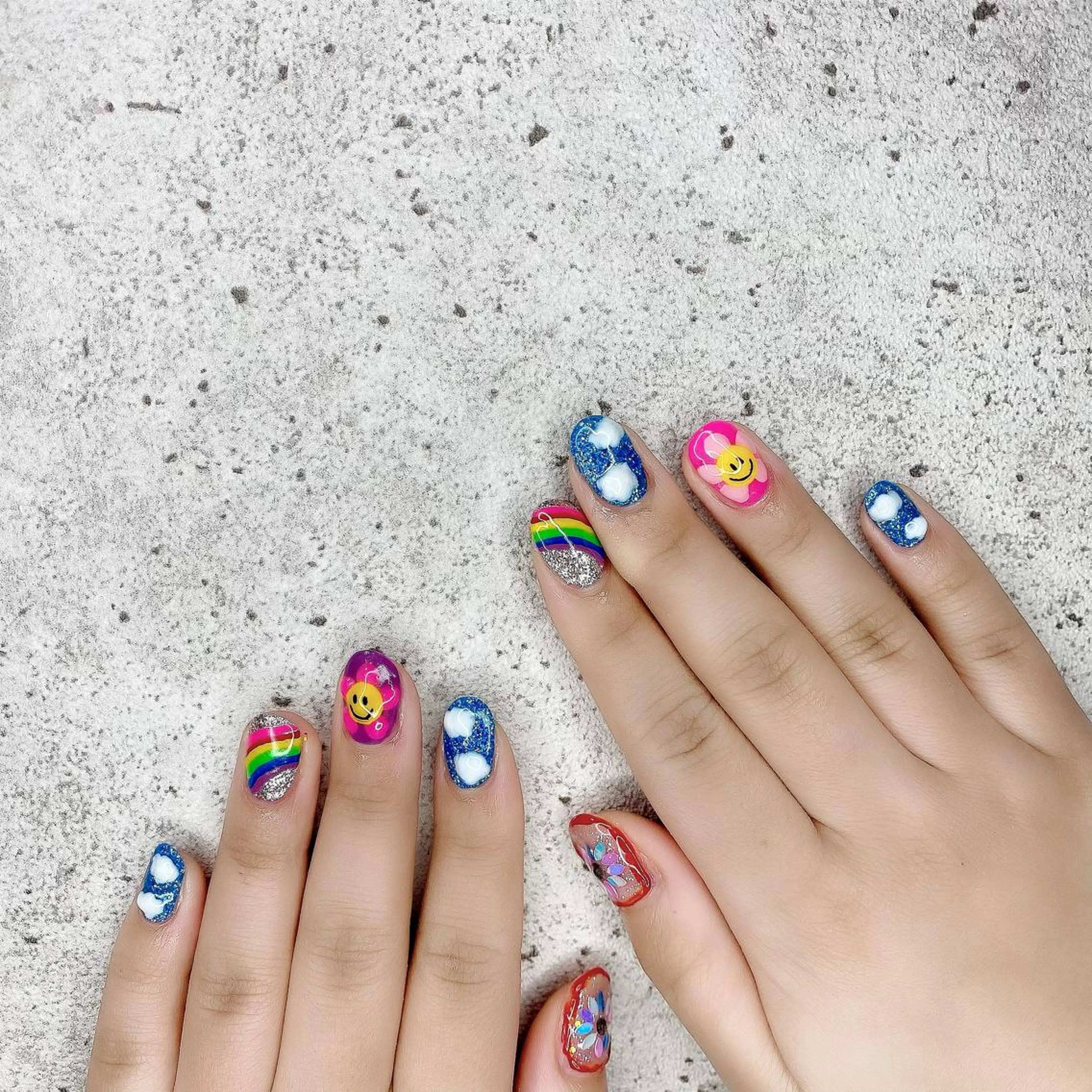 ミディアム カラー パーマ ヘアアレンジ メンズ キッズ ネイル マツエク・マツパ ハンドネイル Salon Ｋのネイルデザイン