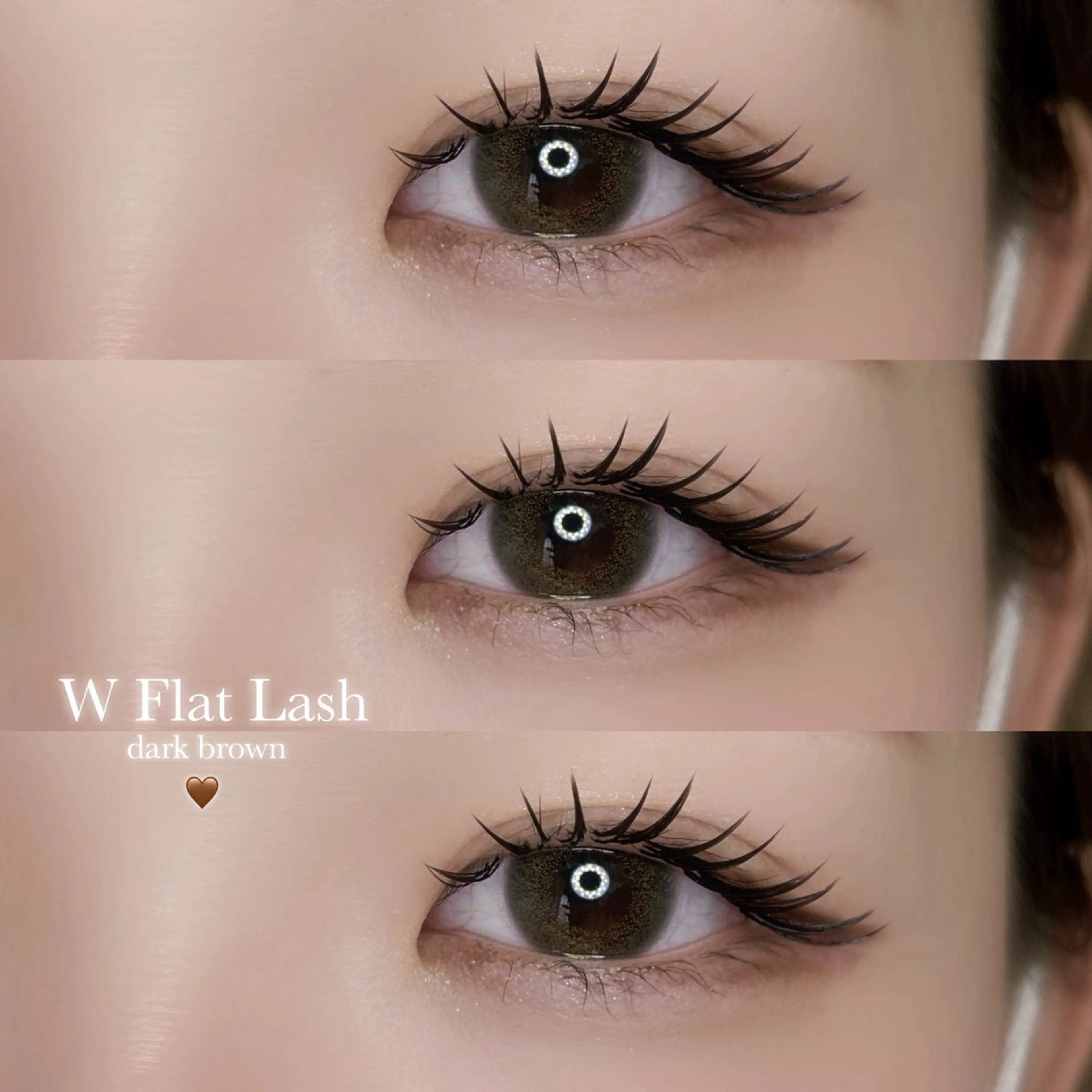 🌼抜け感まつ毛 ブラウンカラーエクステ フラットラッシュ140本(オフ込)の写真