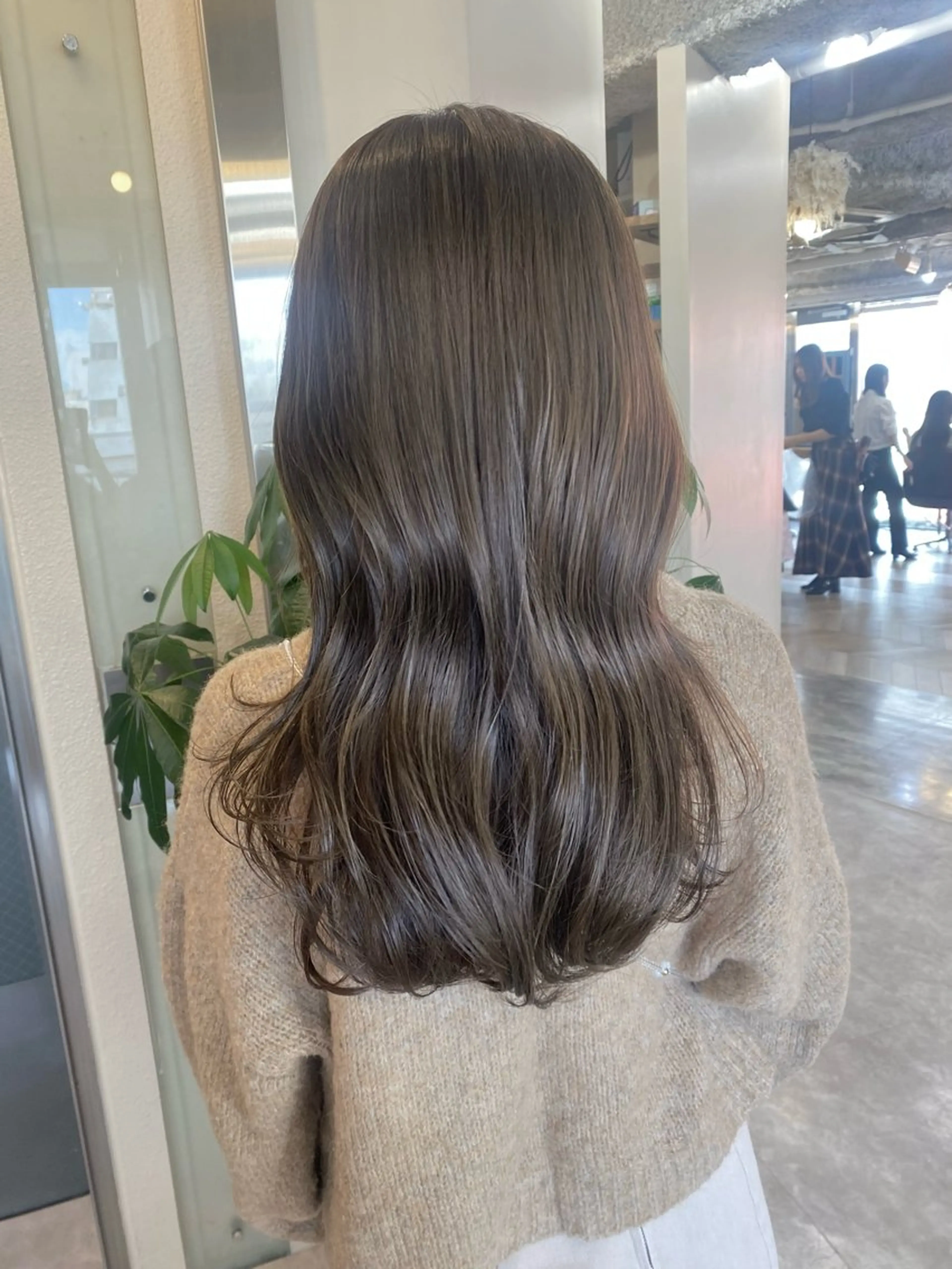 セミロング カラー グレージュ ヤスザトアヤノ ／レイヤー／オリーブのヘアスタイル