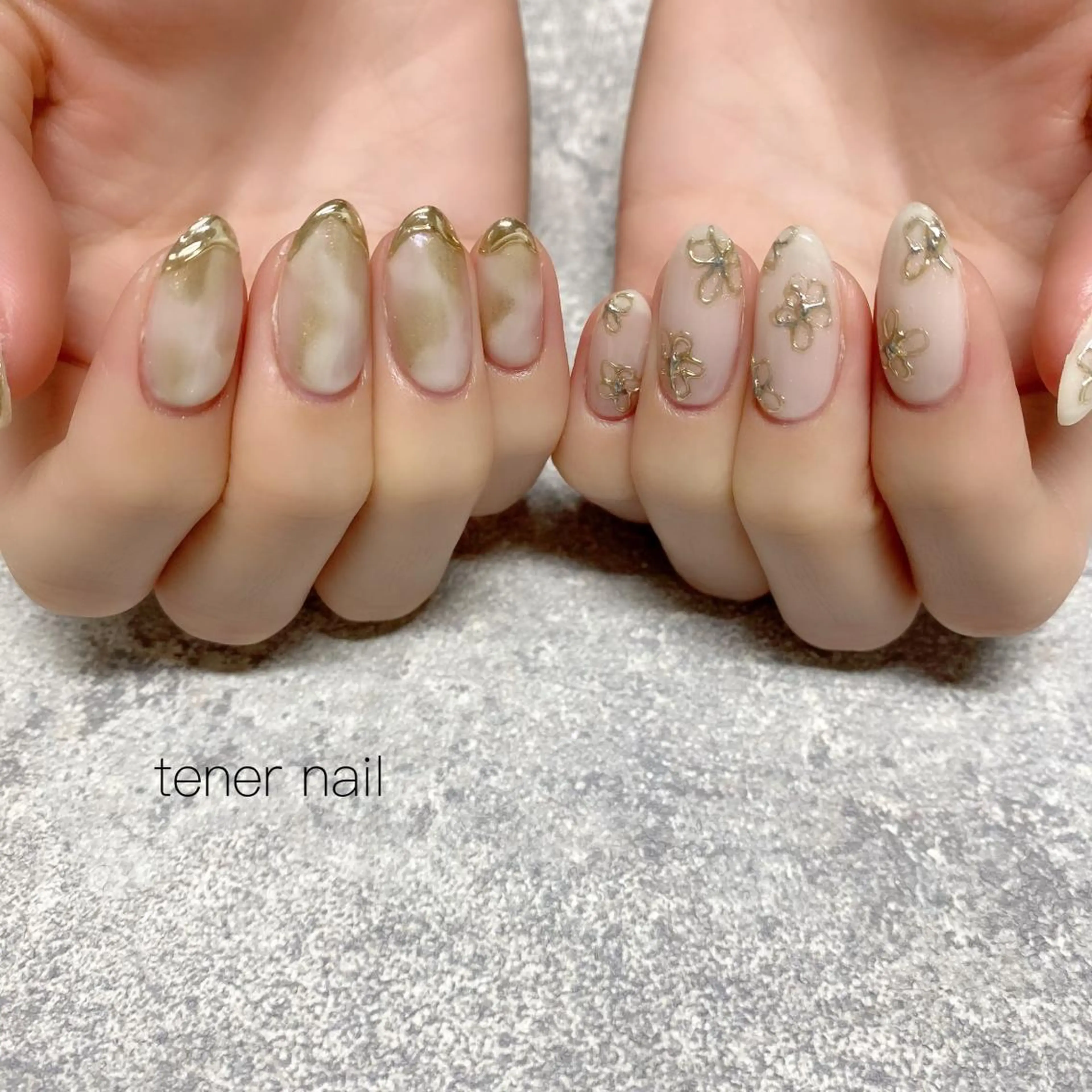 ネイル フラワーネイル ミラーネイル ニュアンスネイル tener  nail  テネルネイル所属・テネルネイル tener nailのネイルデザイン
