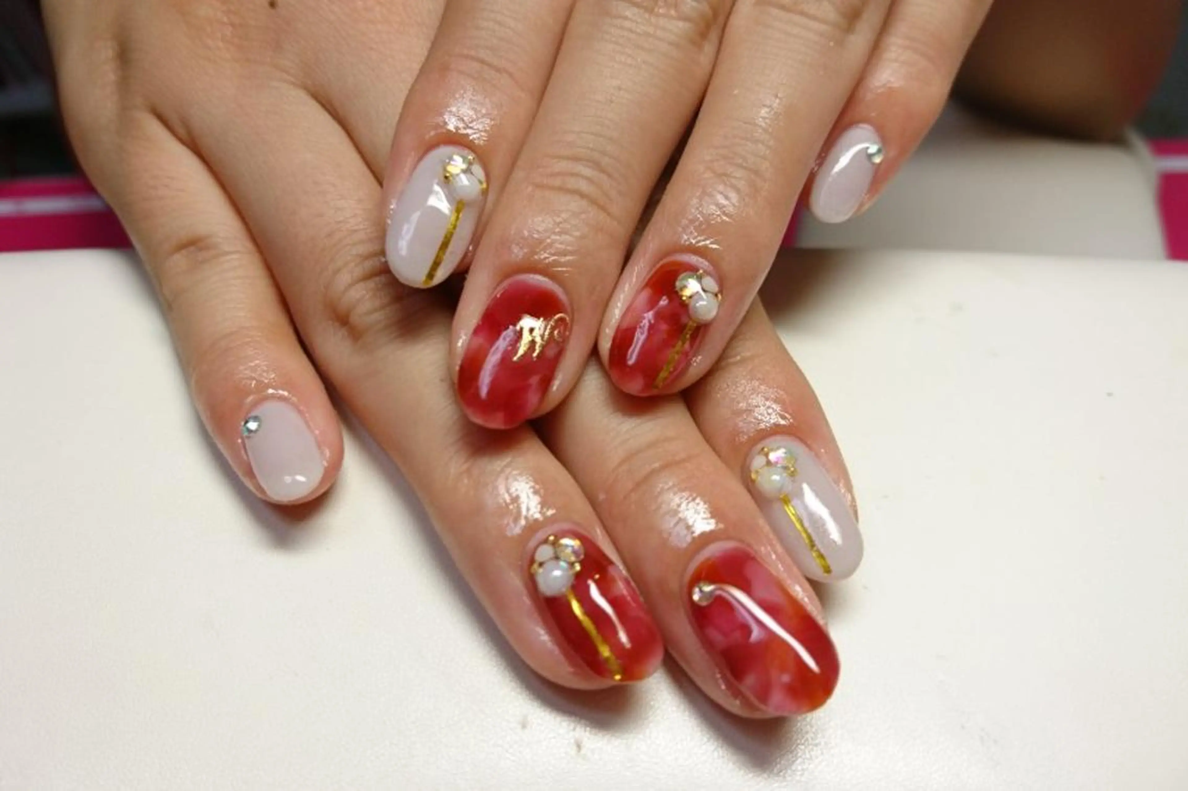 ネイル 赤色 nail yukkoのネイルデザイン