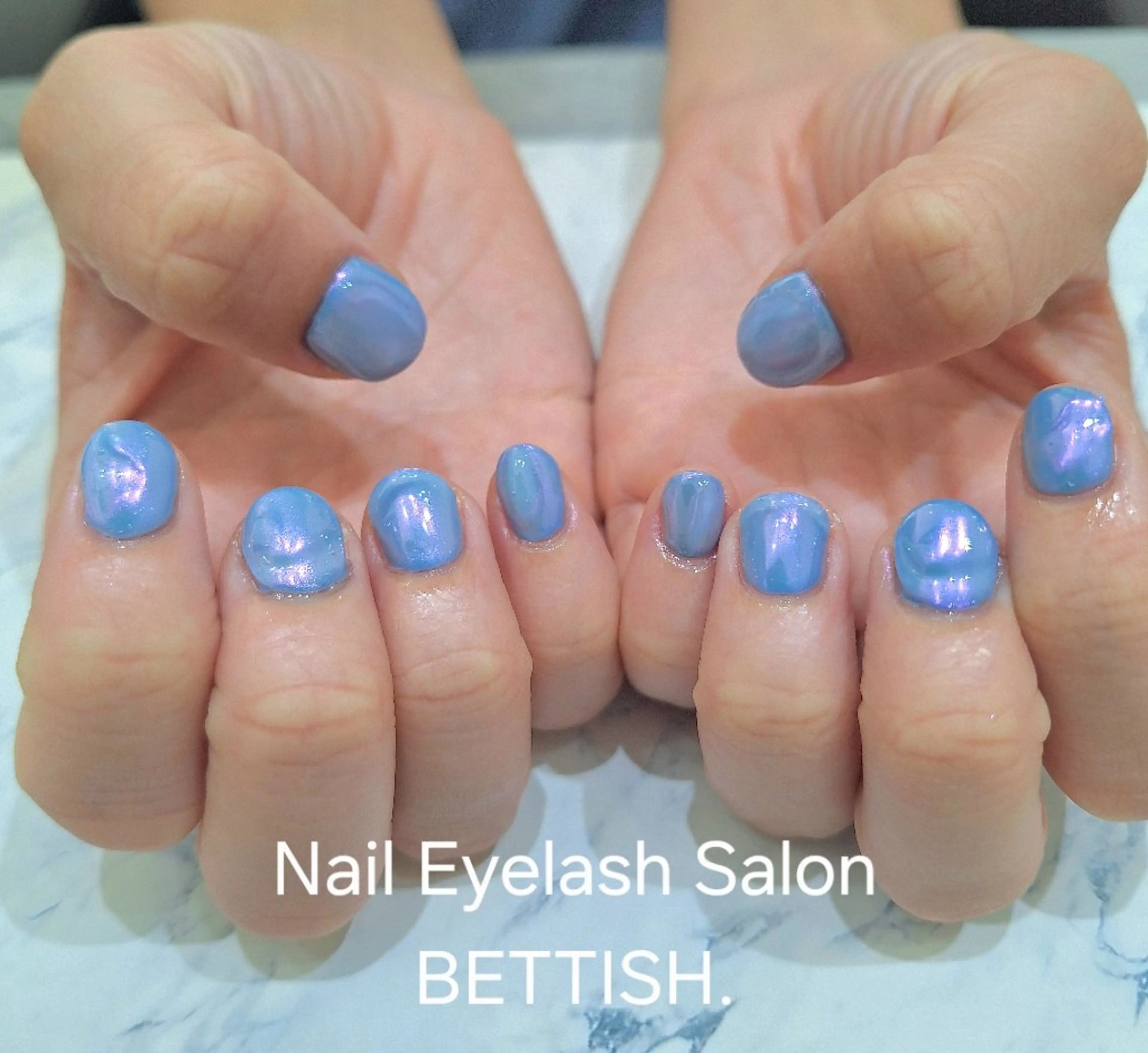 ネイル ブルー ミラーネイル パープル ハンドネイル BETTISH　 　AIRIのネイルデザイン