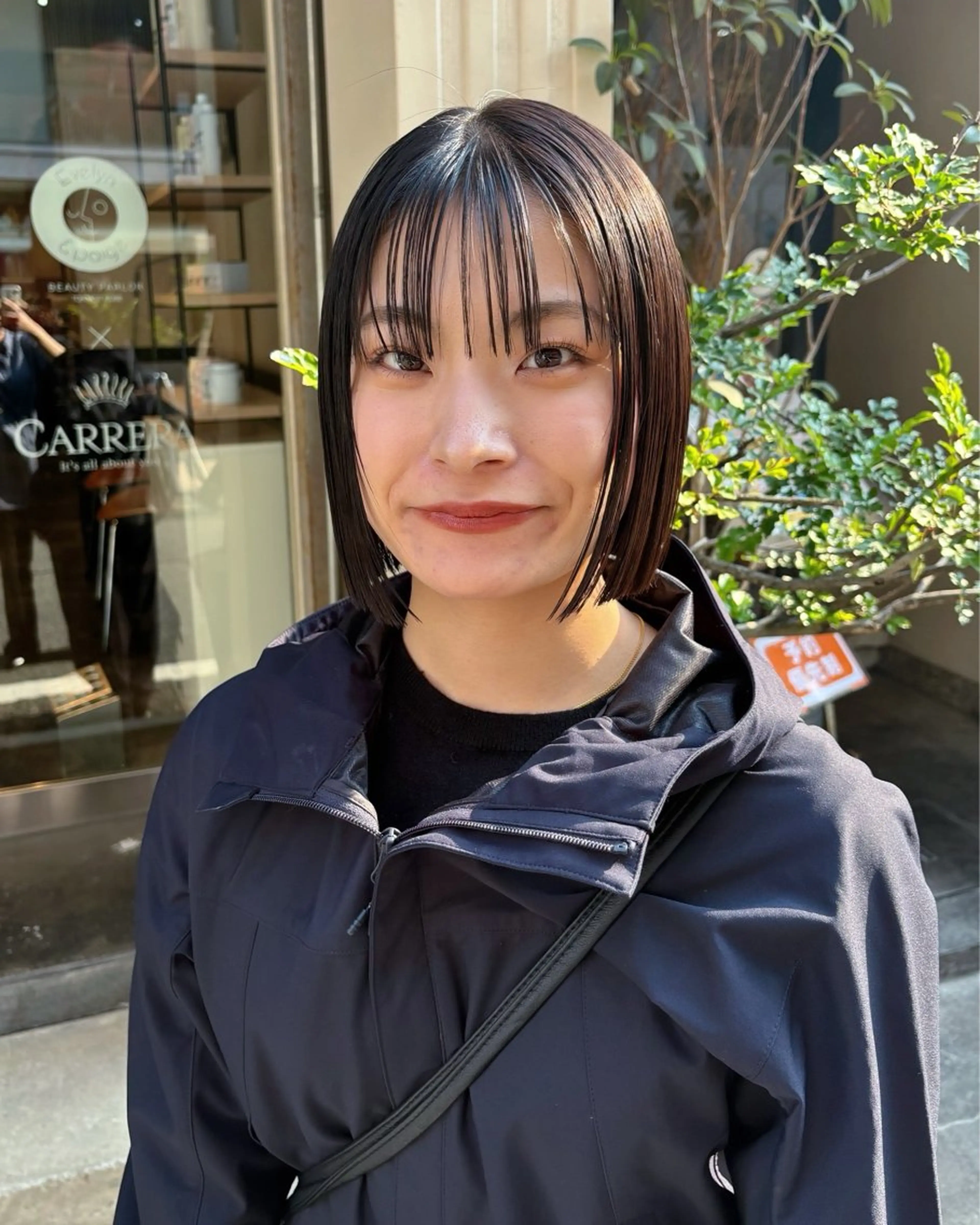 ショート カラー 切りっぱなしボブ 透明感カラー ボブ カット ヘアカラー トリートメント 水原波津輝/ボブ /ニュアンスパーマのヘアスタイル