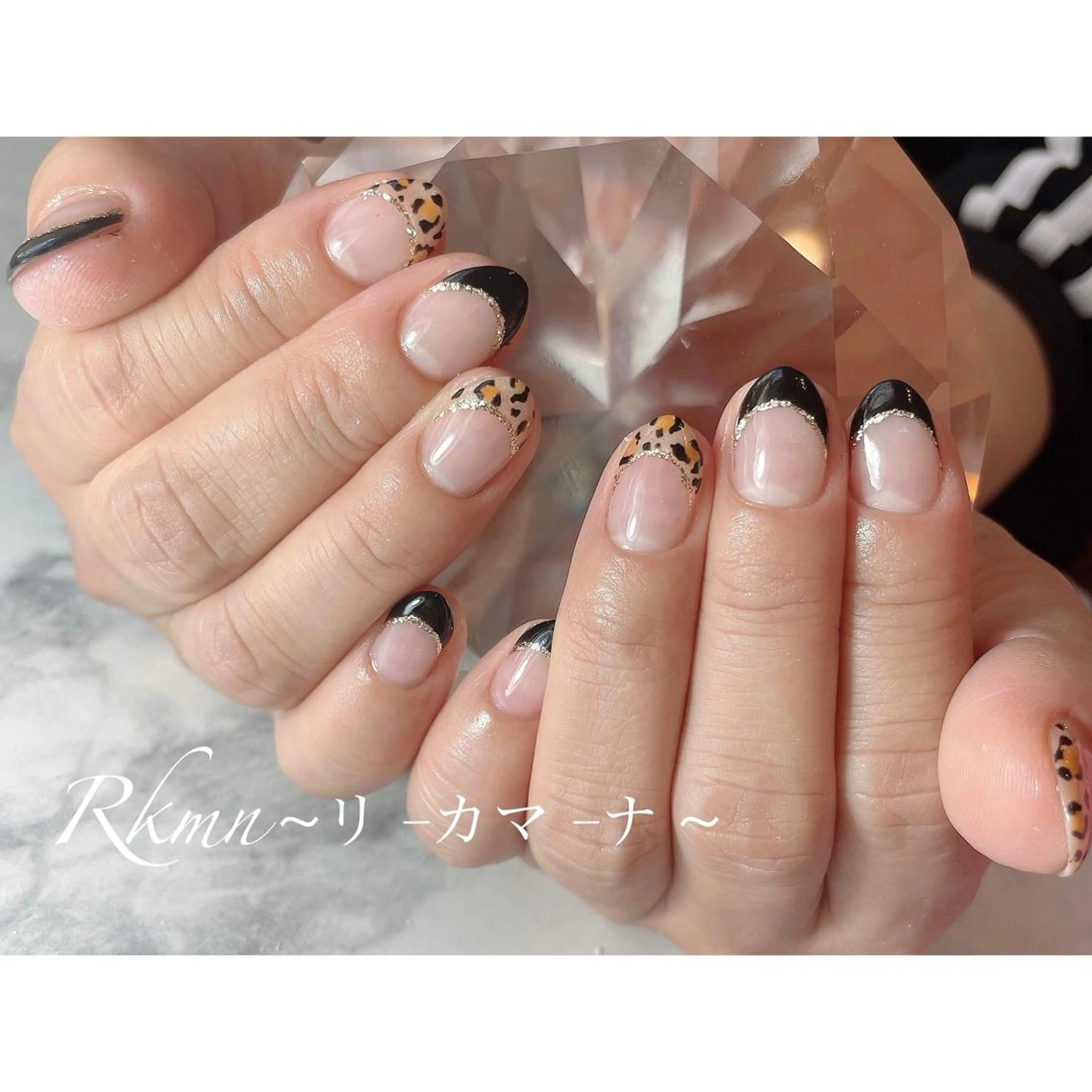 ネイル アニマル柄 アートネイル フレンチネイル 春ネイル ハンドネイル フットネイル ハンドケア Rkmn ~リ-カマ-ナ~のネイルデザイン