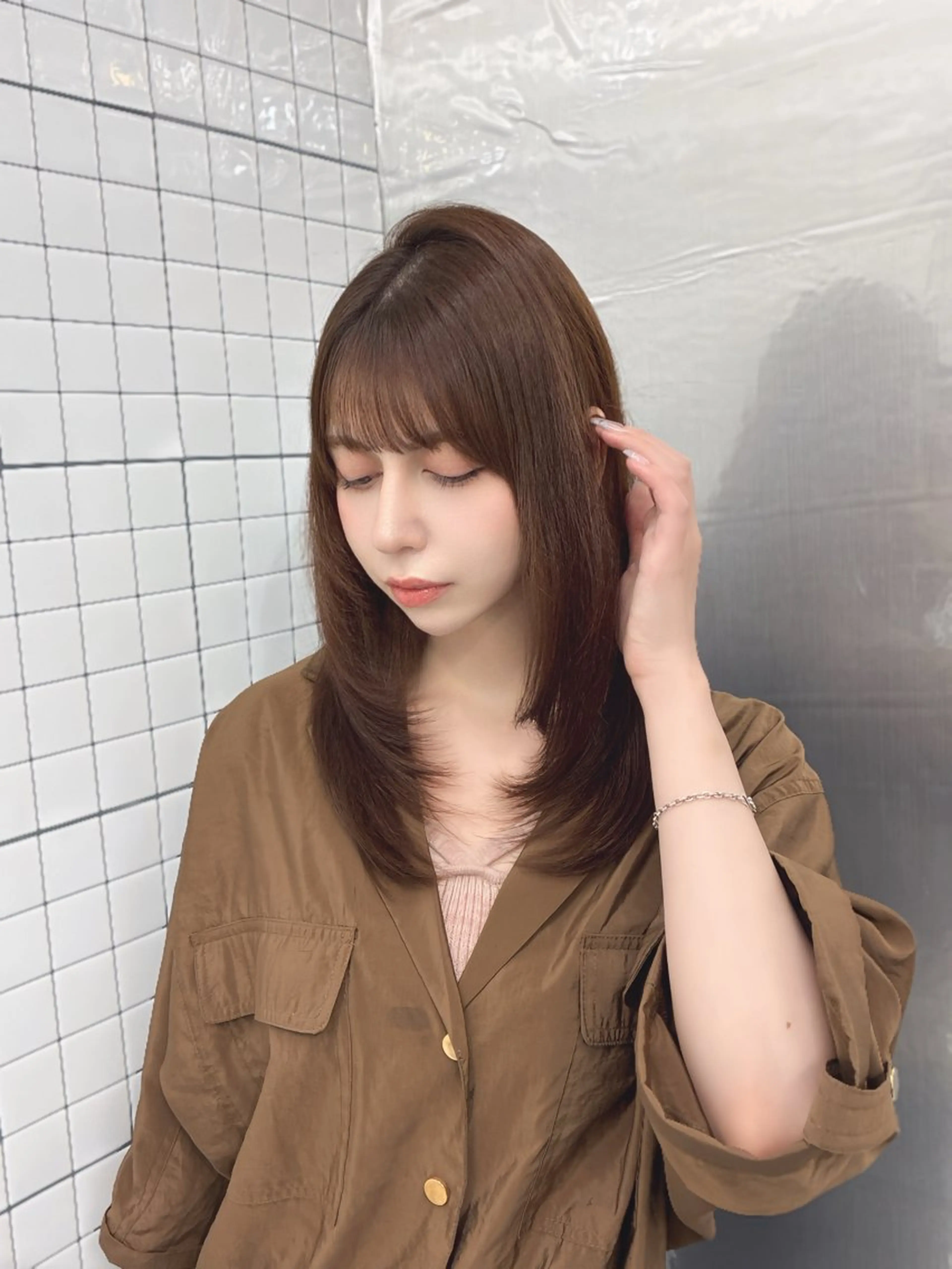 セミロング LOMKH所属・シールエクステ/ レイヤー/タツヤのヘアスタイル