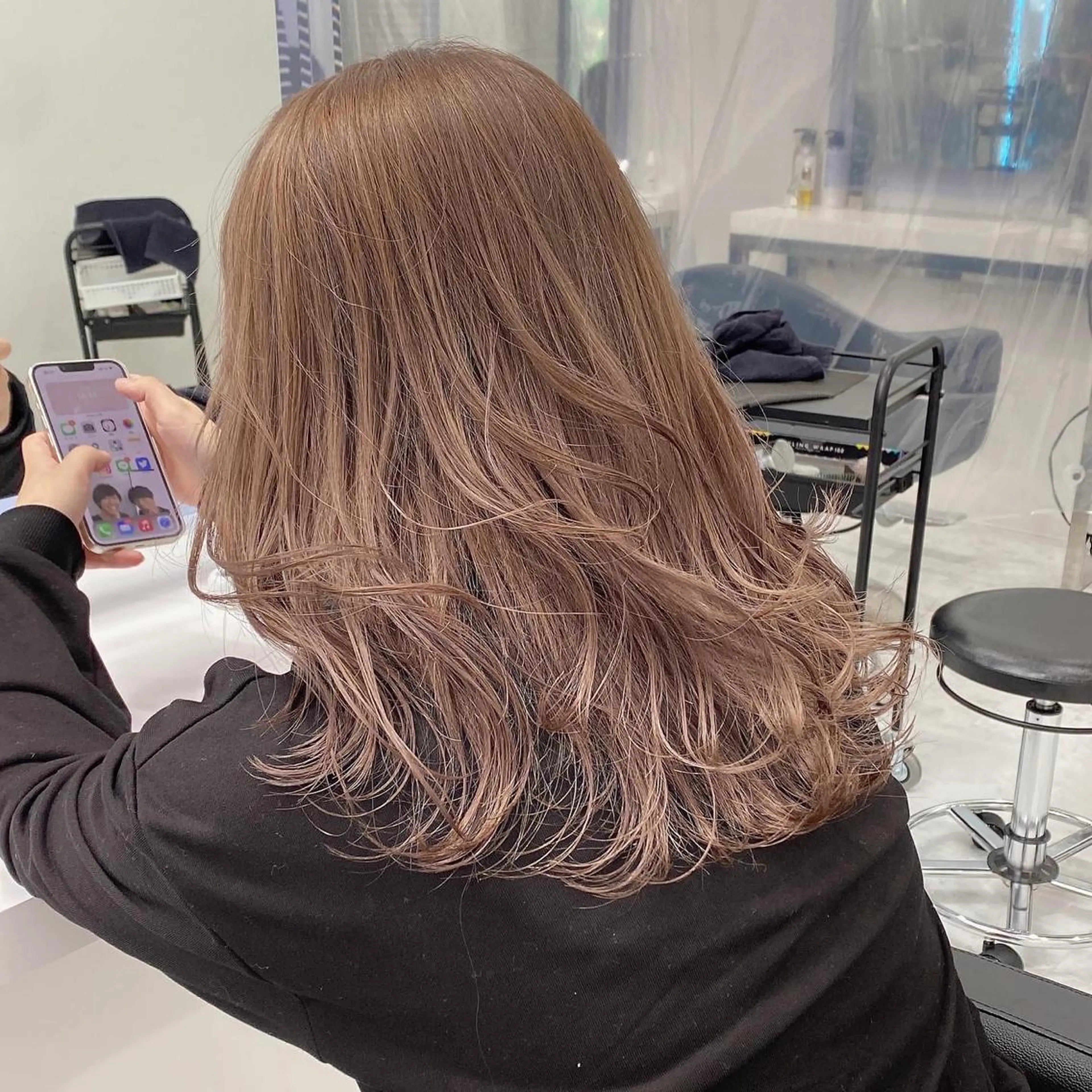 セミロング カラー ヘアカラー レイヤー✂︎赤み消し 髪質改善/井上健太のヘアスタイル