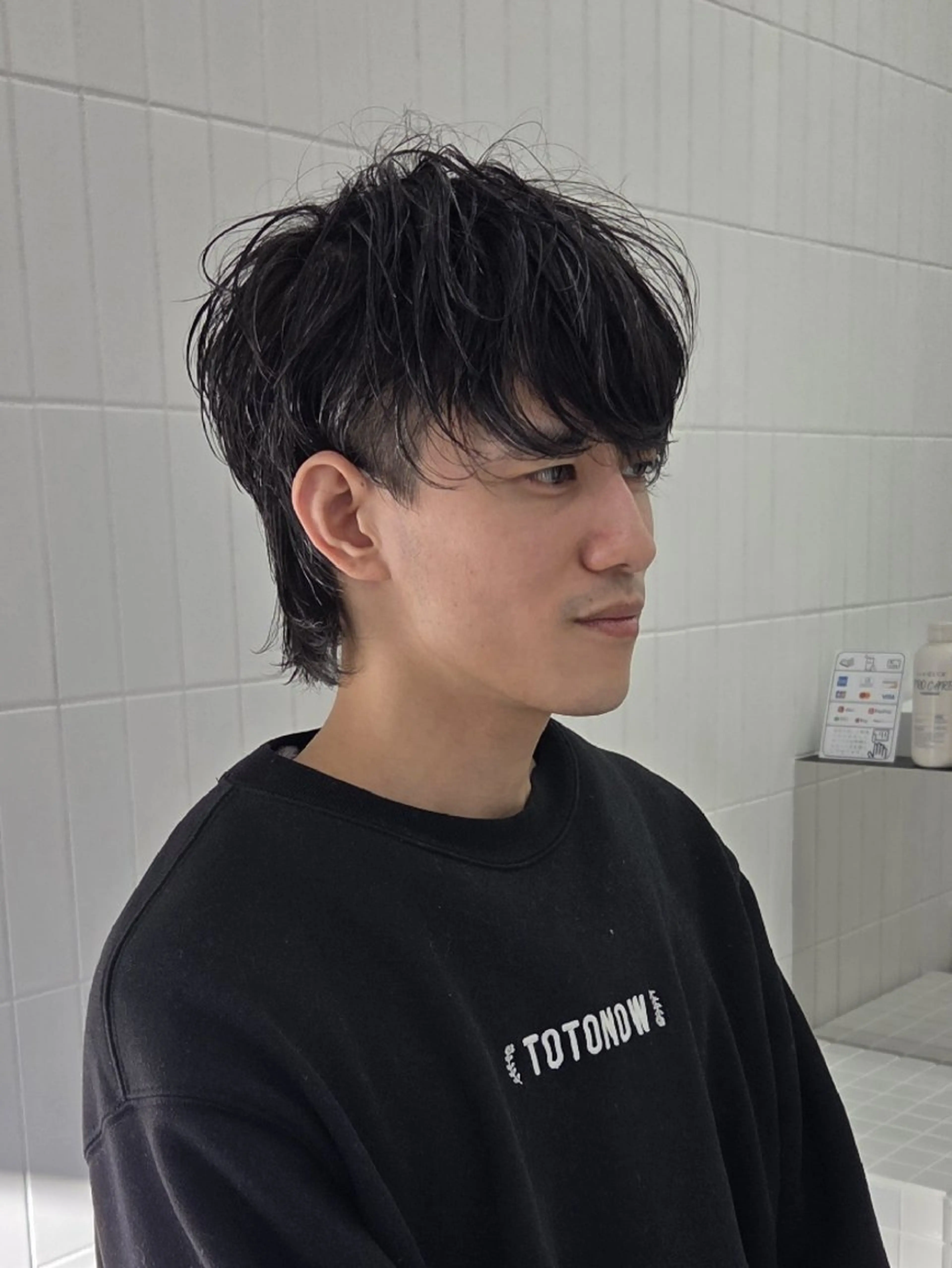 ショート メンズ くせ毛 カット ill 天神大名所属・YOKUTO 前下りボブ/レイヤーのヘアスタイル