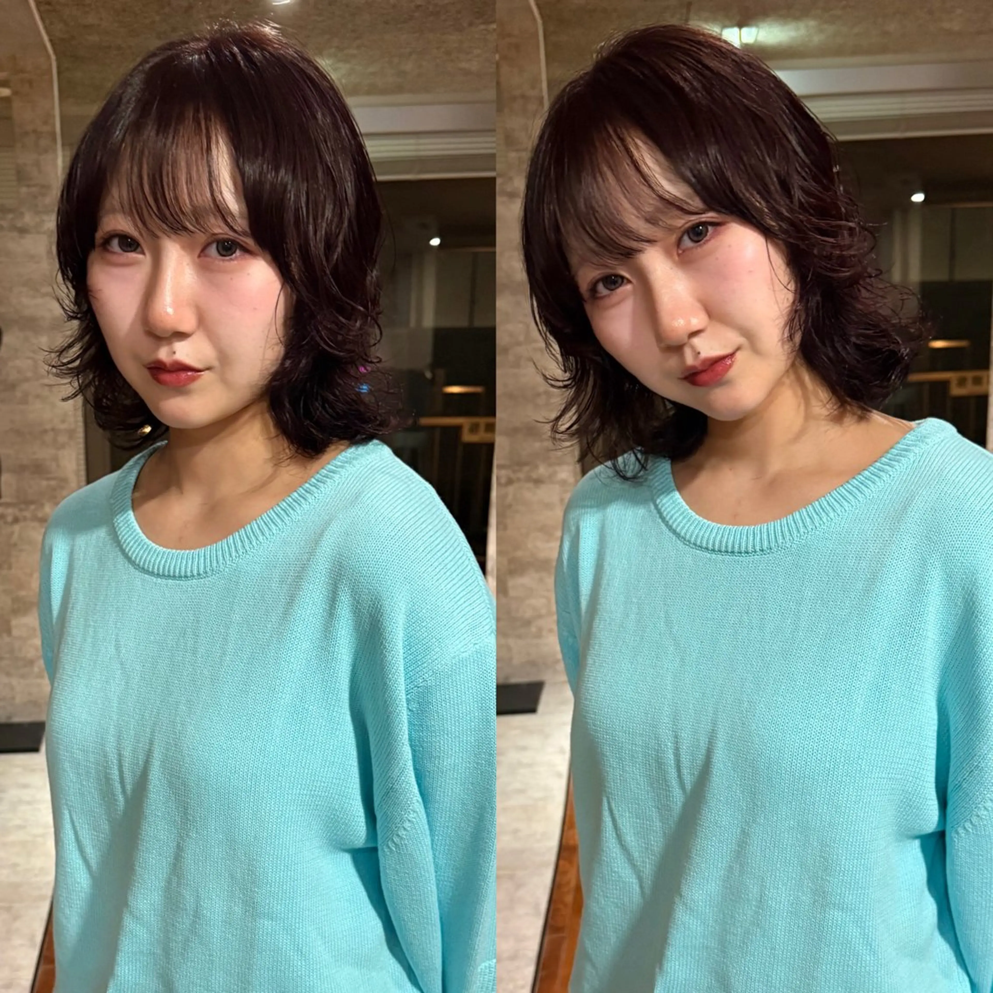 ミディアム カラー パーマ カット パーマ mai / linoah˚✧のヘアスタイル