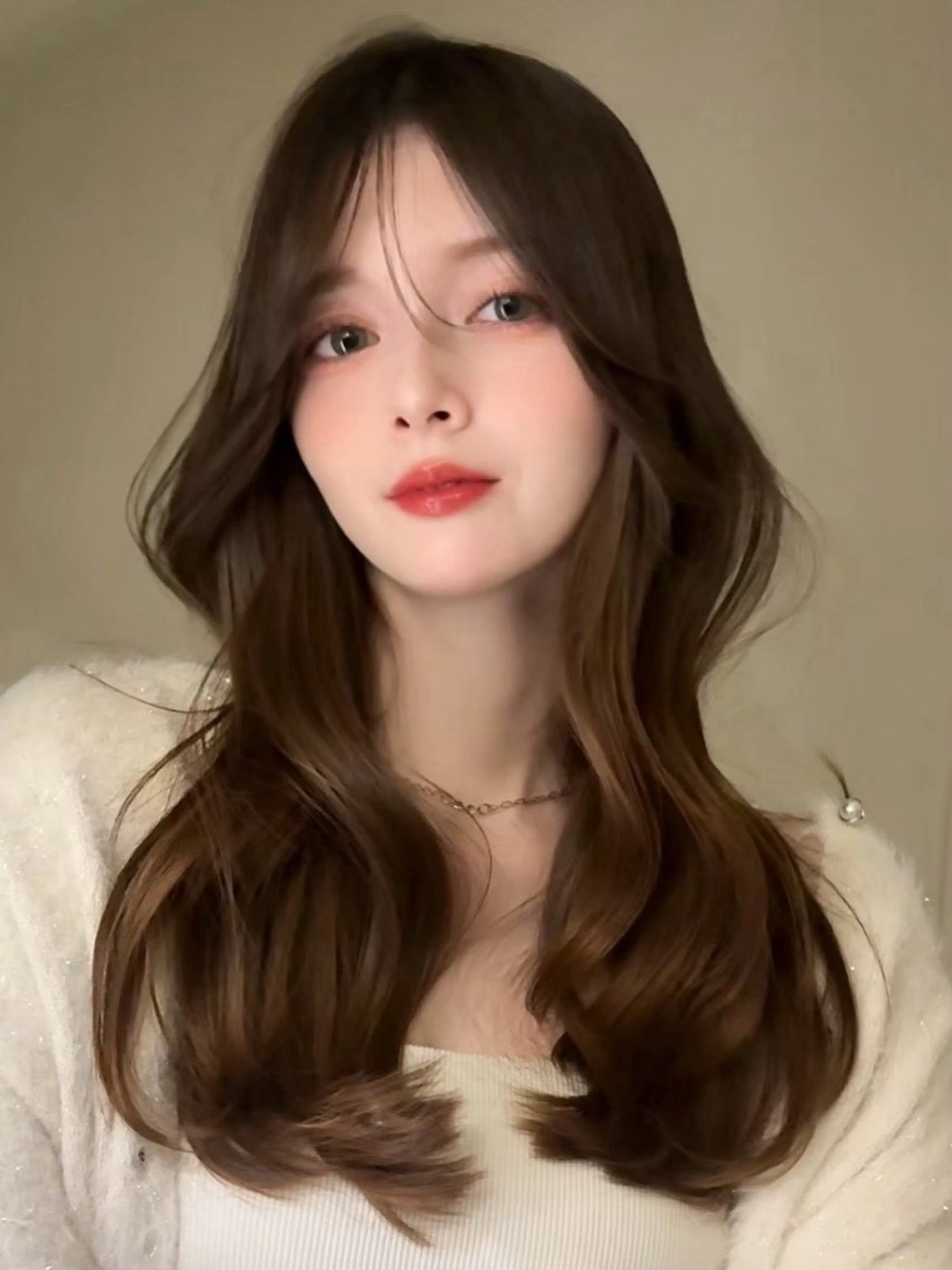 ロング カラー カット ヘアカラー 🇰🇷韓国レイヤー ハイトーン/暖色のヘアスタイル