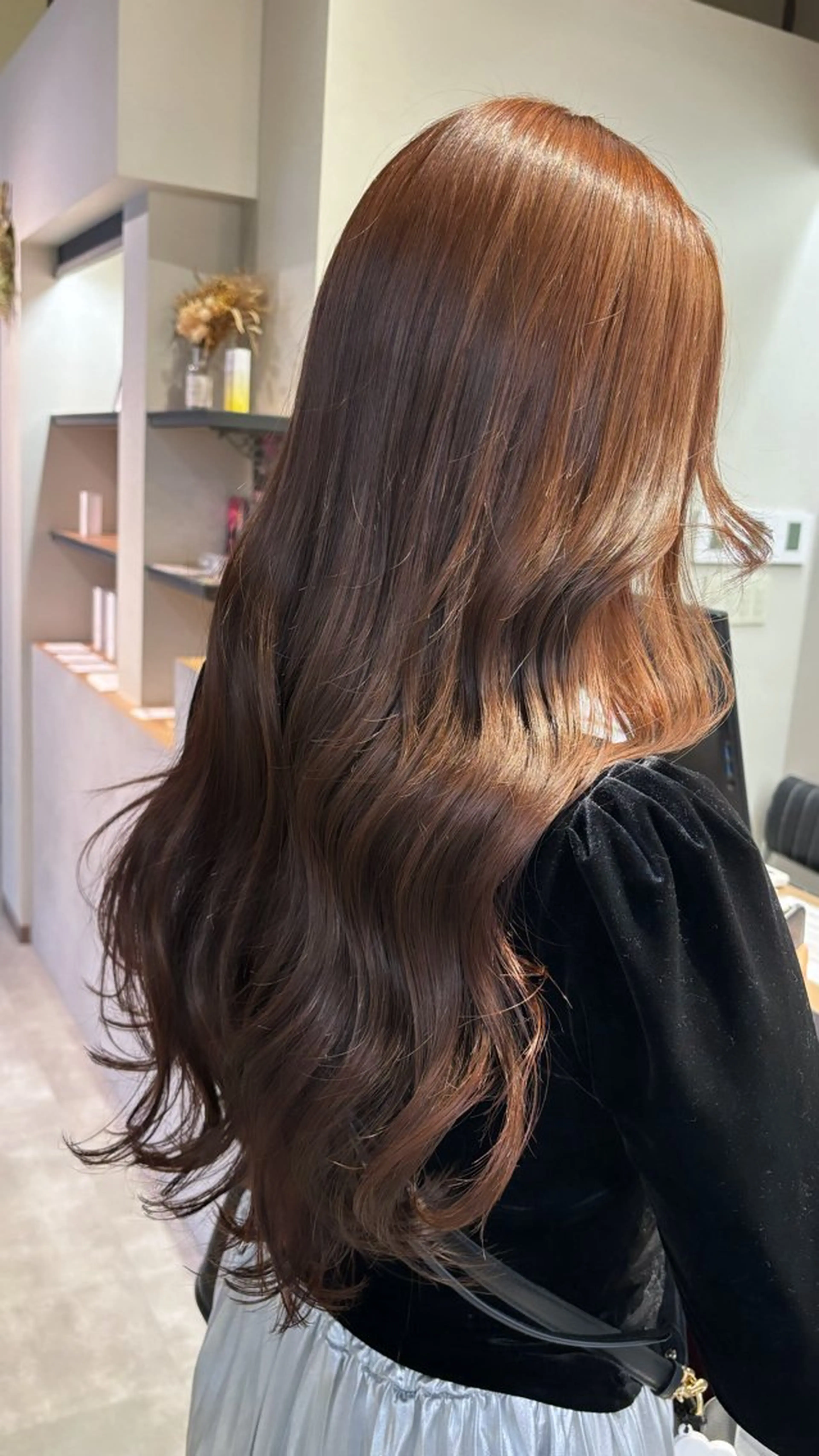 ロング カラー ブリーチ ブラウンカラー ブリーチなしカラー ピンクカラー ピンクブラウン lico hair&relaxation所属・lico 栁 詩音のマツエク・マツパデザイン