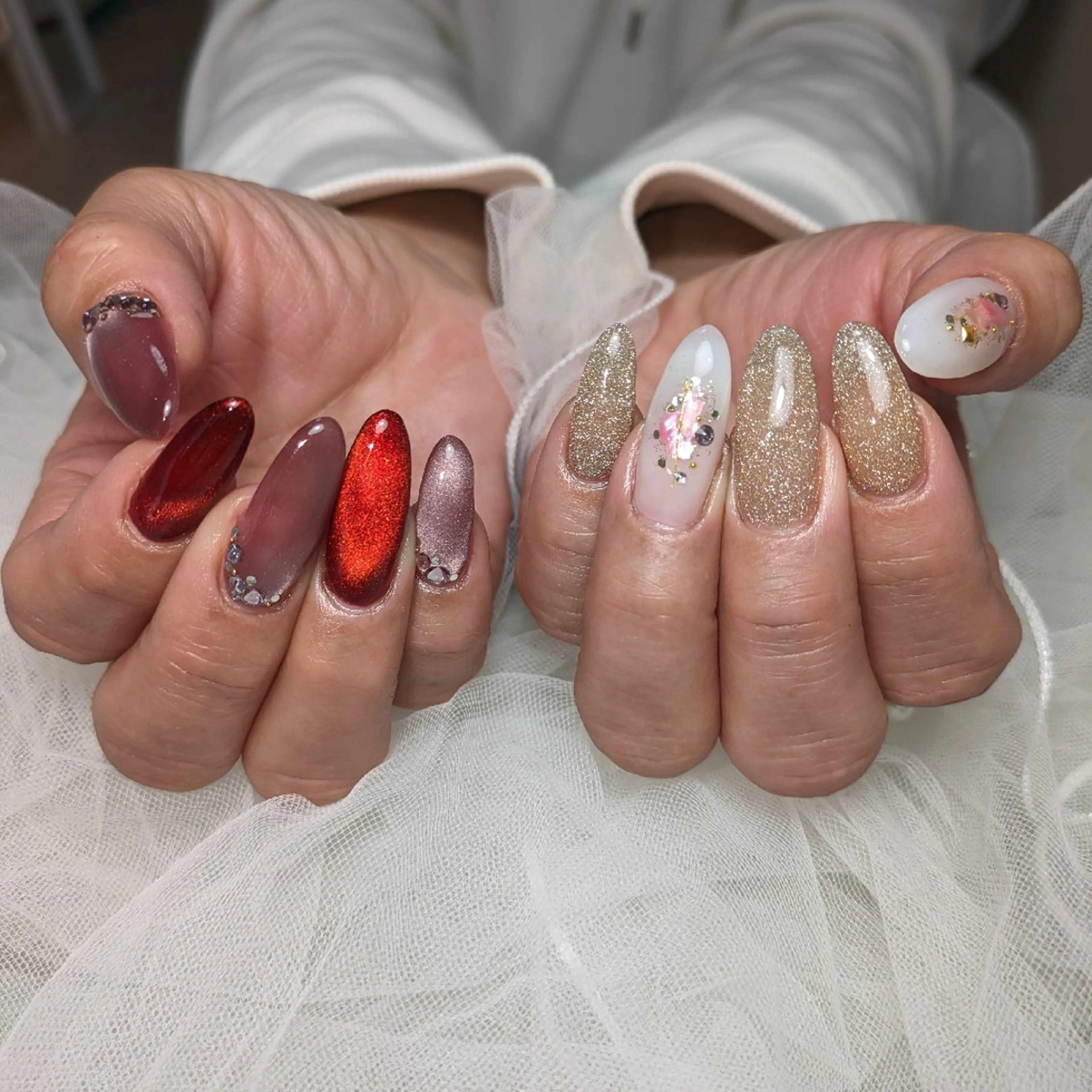 ネイル 長さ出し ハンドネイル 門戸厄神プライベートサロンulunail所属・ulunail mikaのネイルデザイン