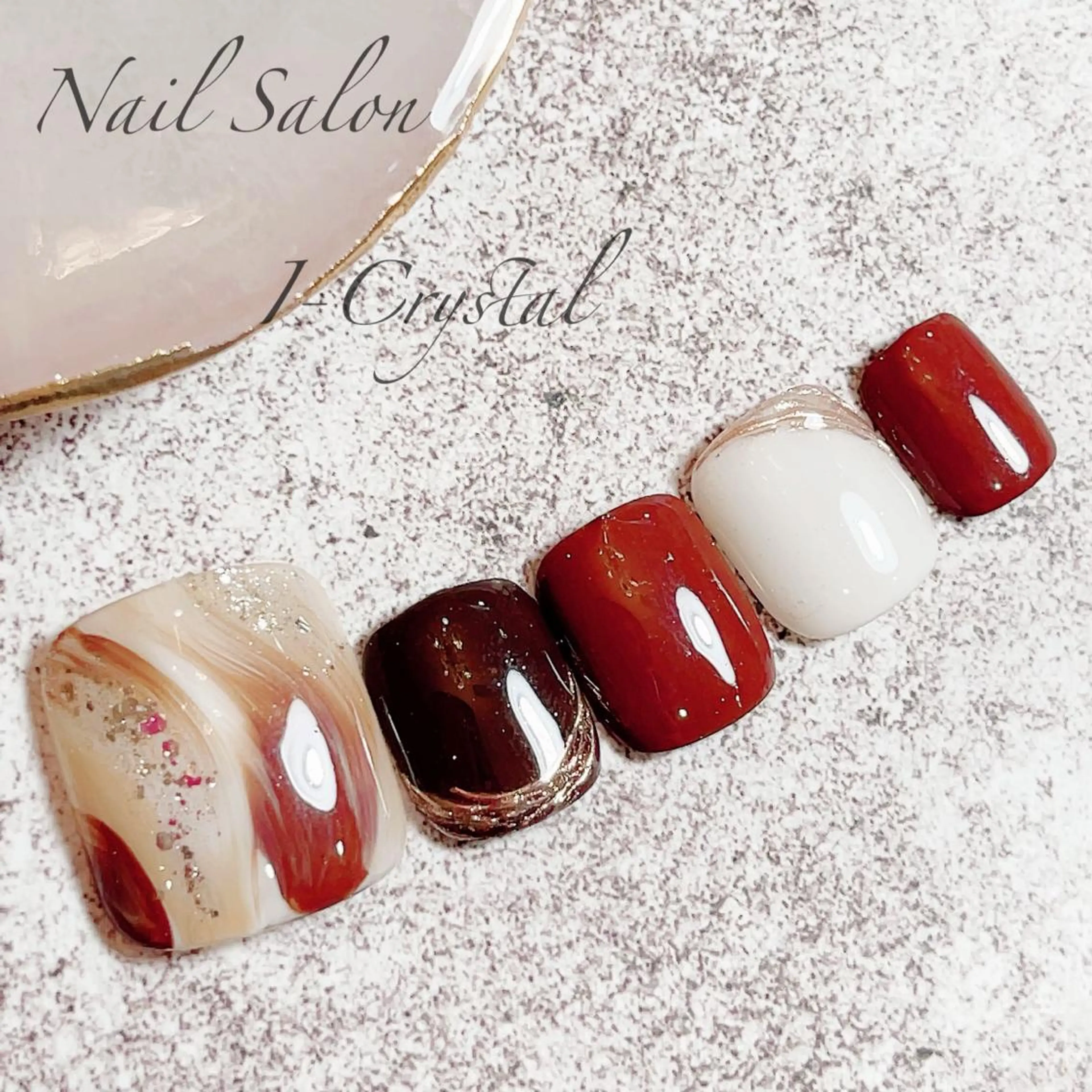 ネイル ニュアンスネイル バレンタイン 冬ネイル クリスマス NailSalon  I-Crystal所属・中村 郁美のネイルデザイン