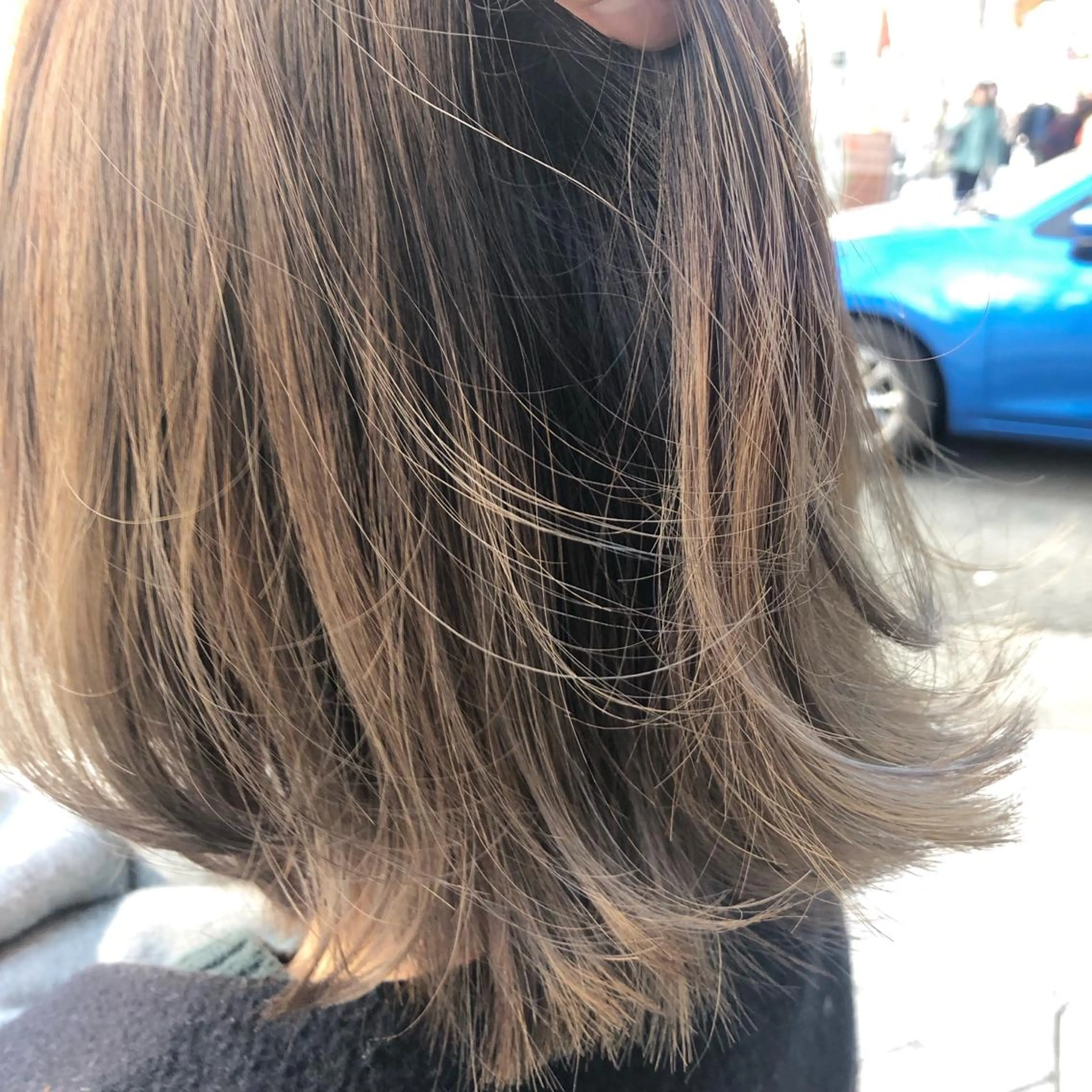 ミディアム カラー パーマ ヘアアレンジ ベージュカラー 脱白髪染め特化GBG 自由が丘所属・【白髪ぼかし 専門GBG】自由が丘のヘアスタイル