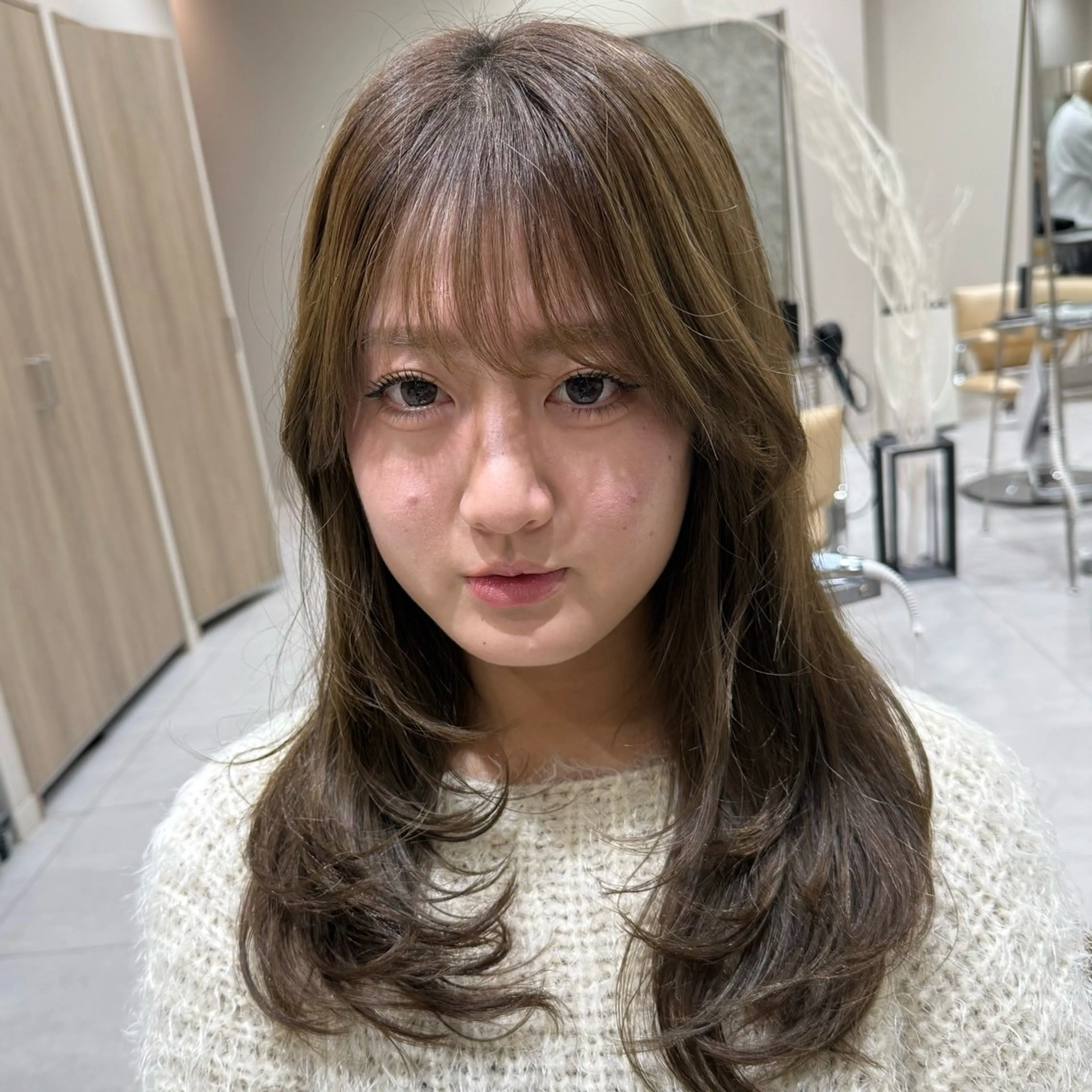 ロング カラー カット ヘアカラー 韓国レイヤー｜ 透明感カラー｜ココナのヘアスタイル