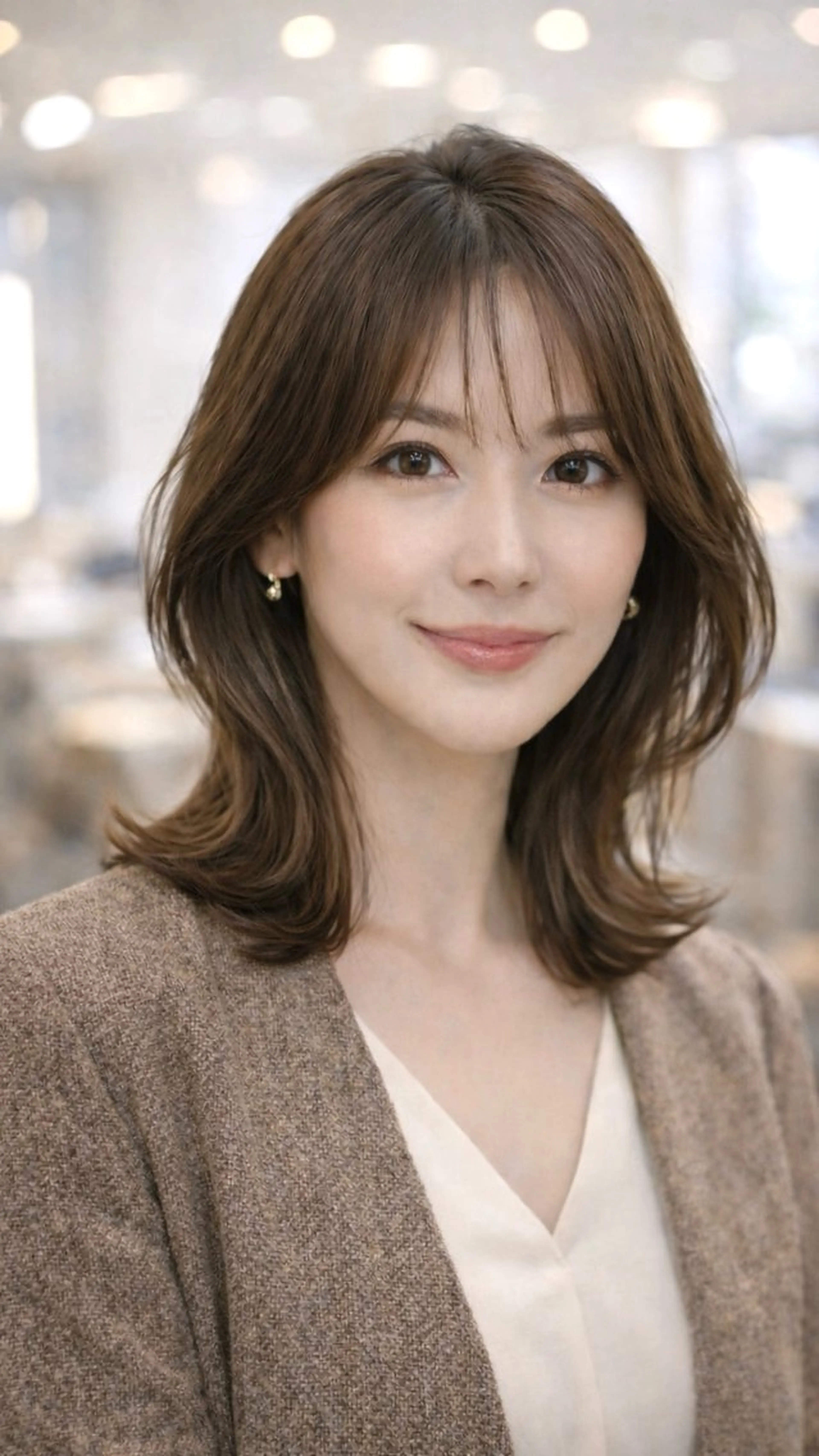 ミディアム カット ヘアカラー ヘッドスパ くびれミディアム/似 合わせ/鎌倉/edAのヘアスタイル