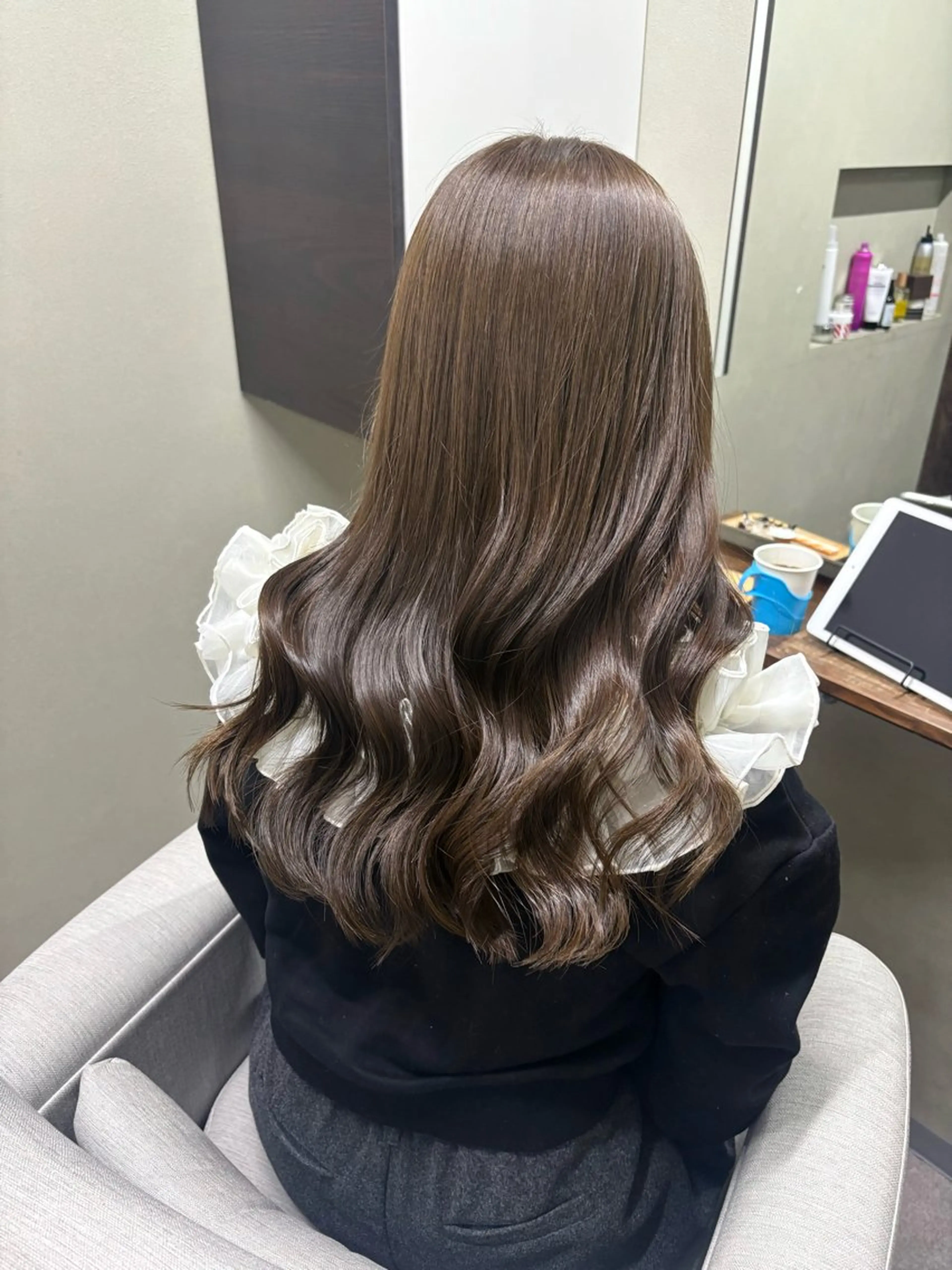 セミロング カット ヘアカラー 髪質改善カラー&TR 縮毛矯正/弱酸性矯正のヘアスタイル