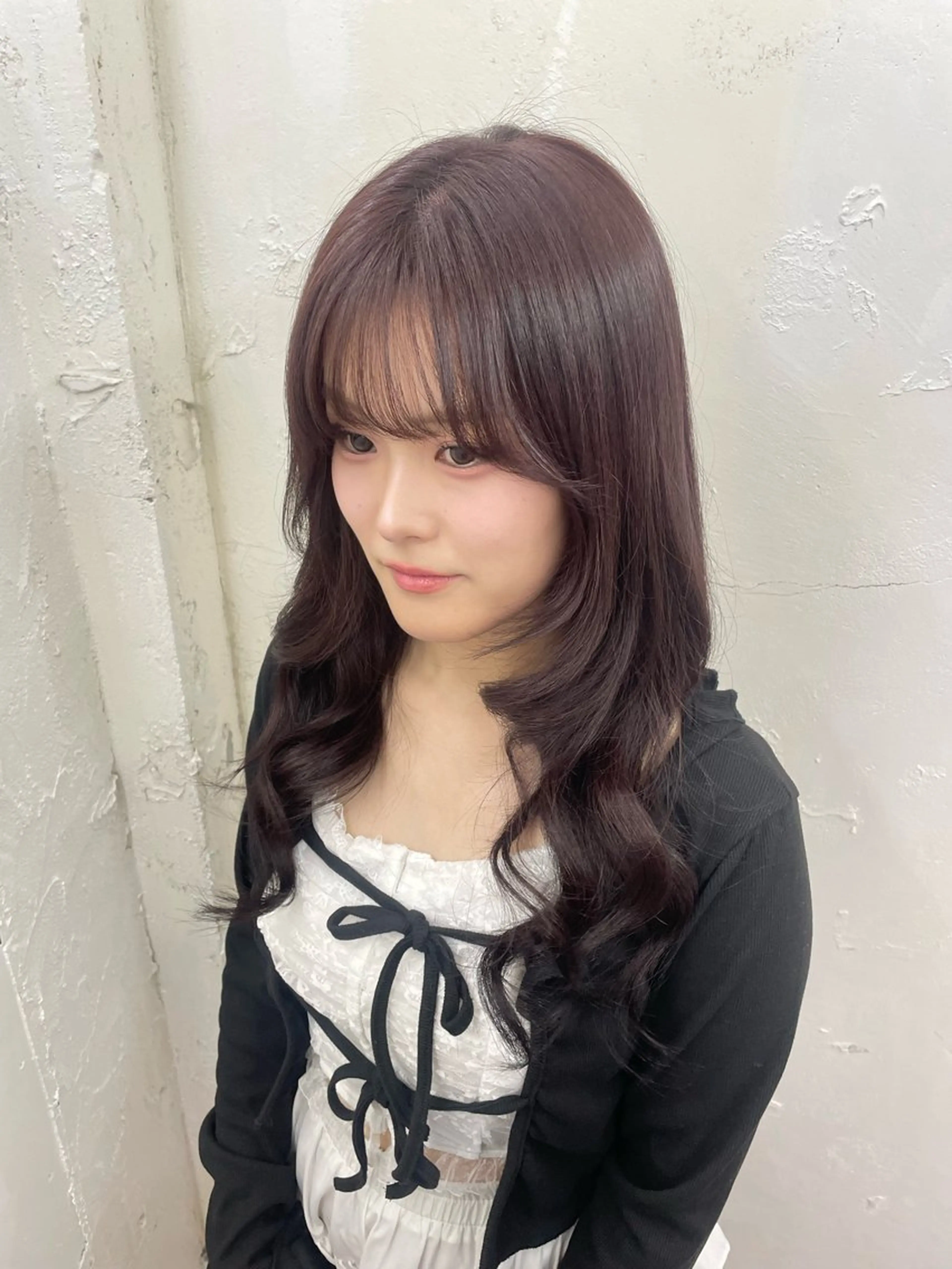 セミロング レイヤーカット 𝙃𝘼𝙍𝙐🎀 韓国×エクステのヘアスタイル