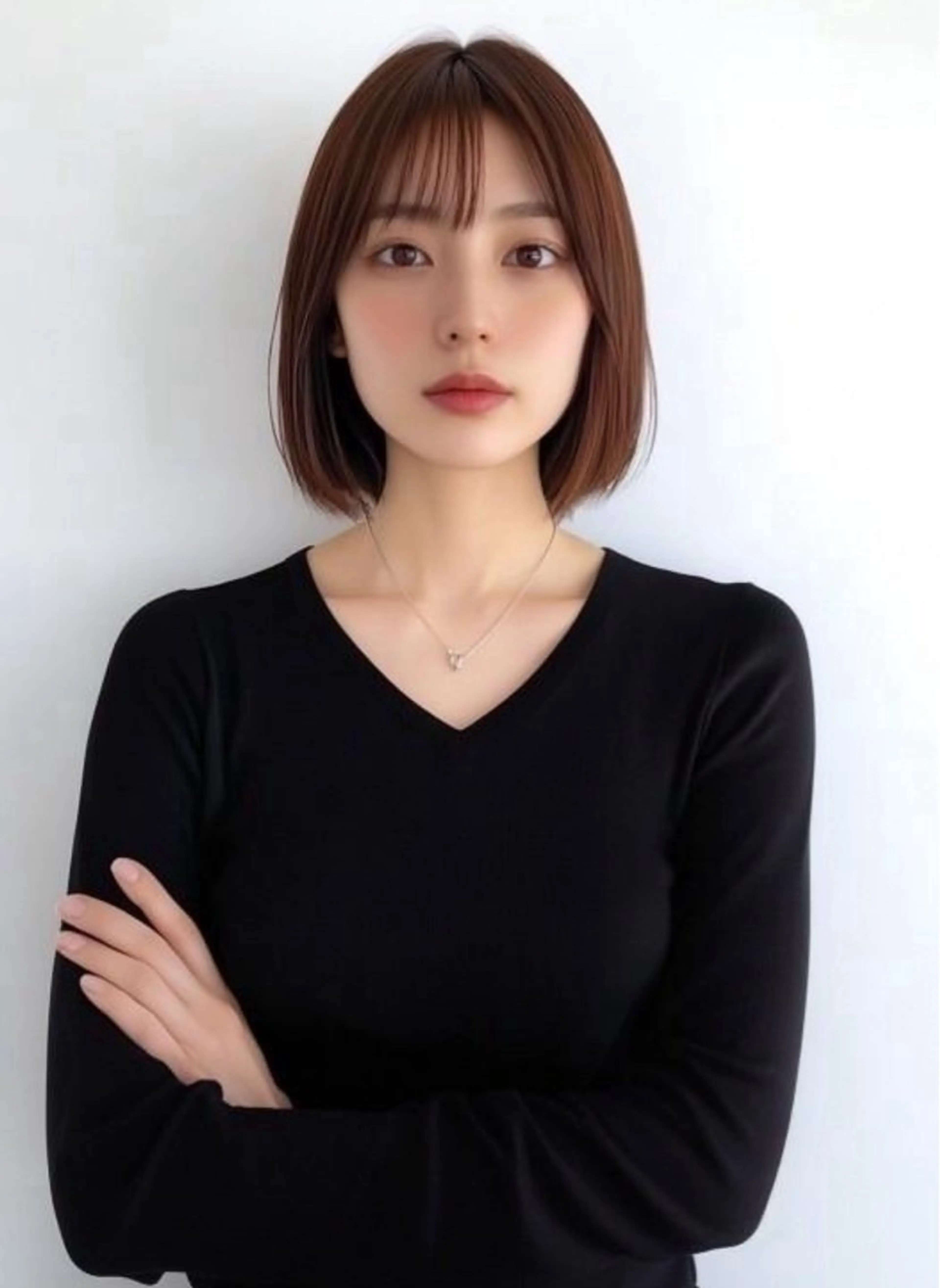 ミディアム カット ヘアカラー トリートメント VLOW nex the salon所属・韓国風/髪質改善/ ナガヤアキラのヘアスタイル