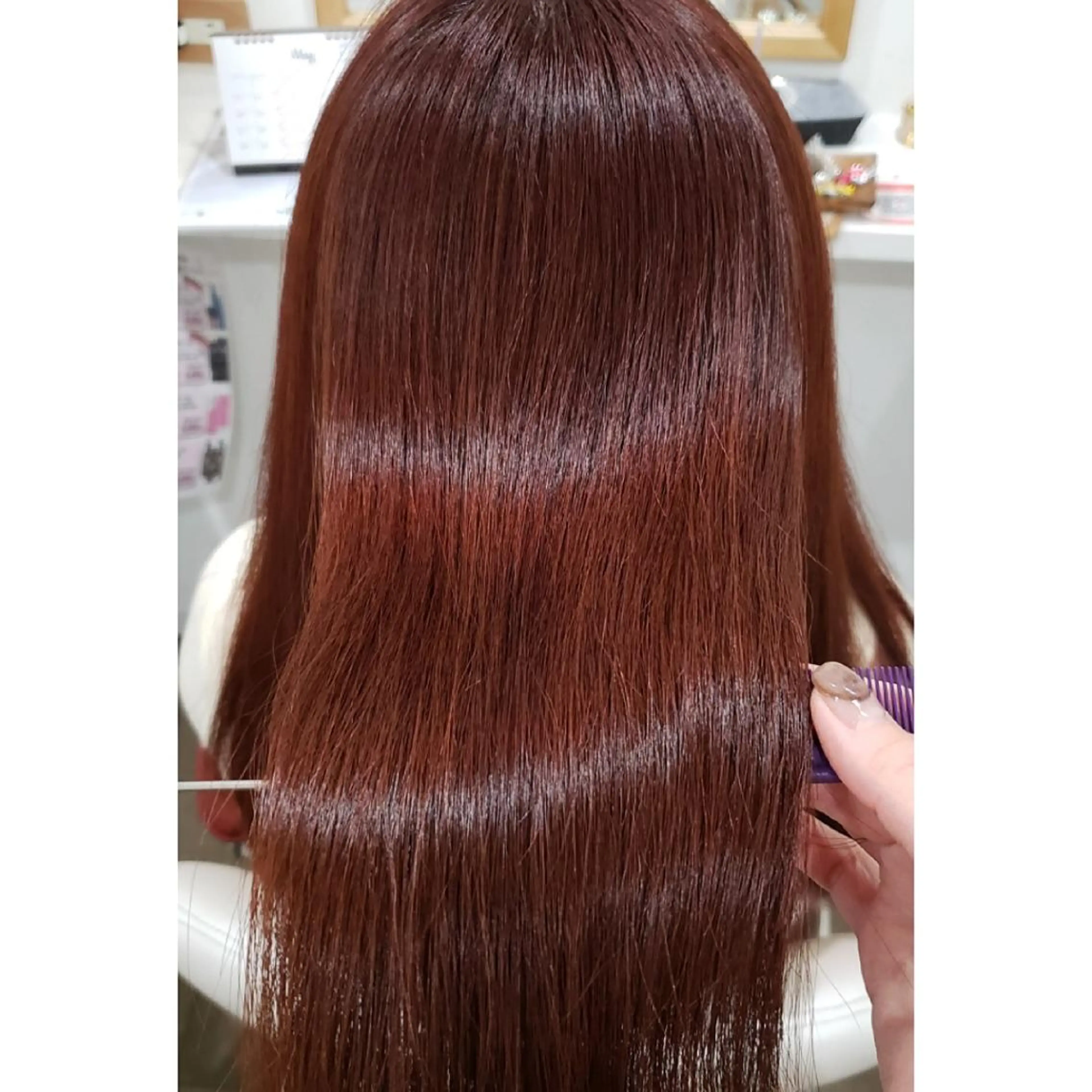 ロング カラー ヘアアレンジ レッドカラー 髪質改善 トリートメント 酸性ストレート 酸熱トリートメント カット ヘアカラー 縮毛矯正 髪質改善サロン🍃 AIRI のヘアスタイル
