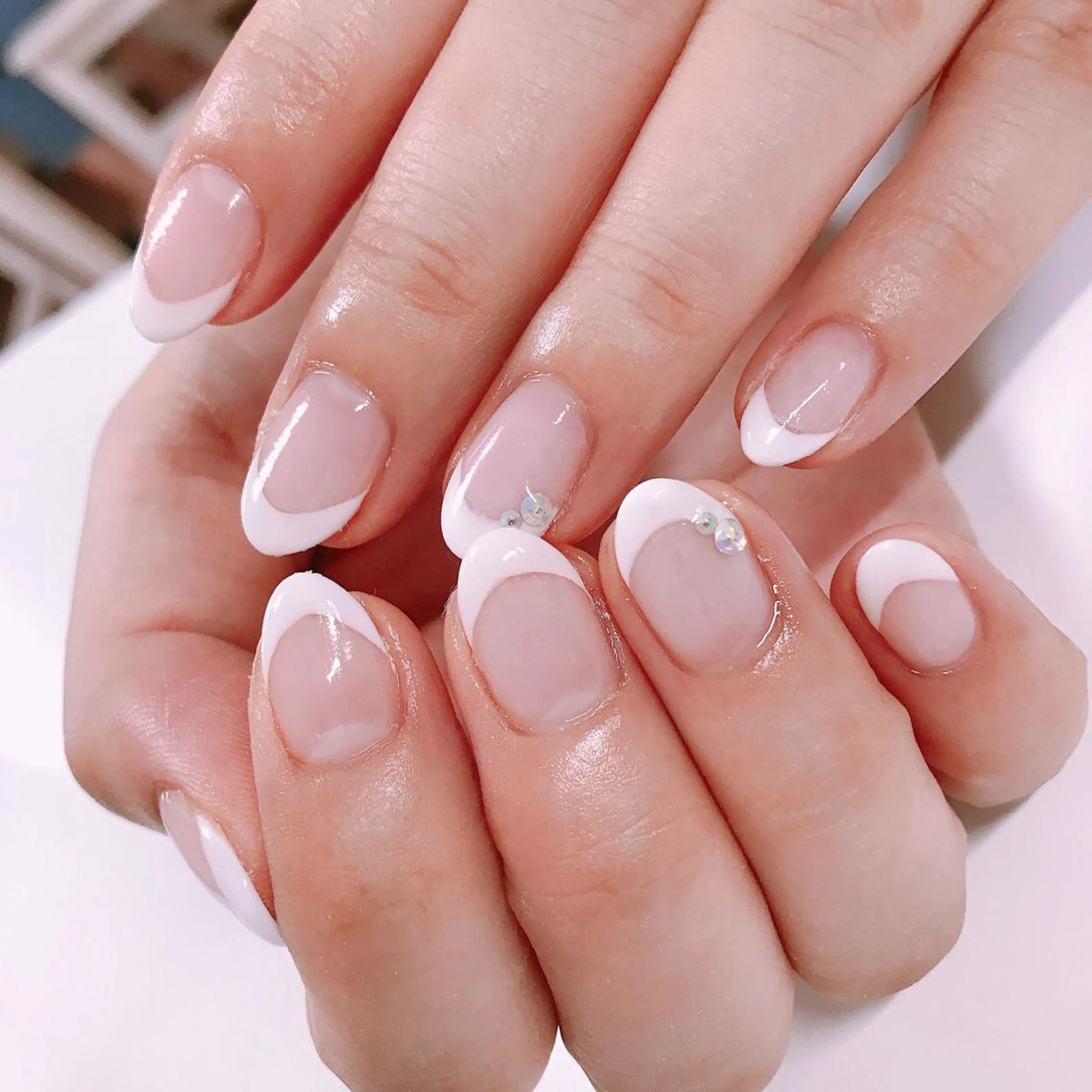 ネイル アートネイル 長さ出し フットネイル グリーン ニュアンスネイル Lily Roseスタッフ一同のマツエク・マツパデザイン