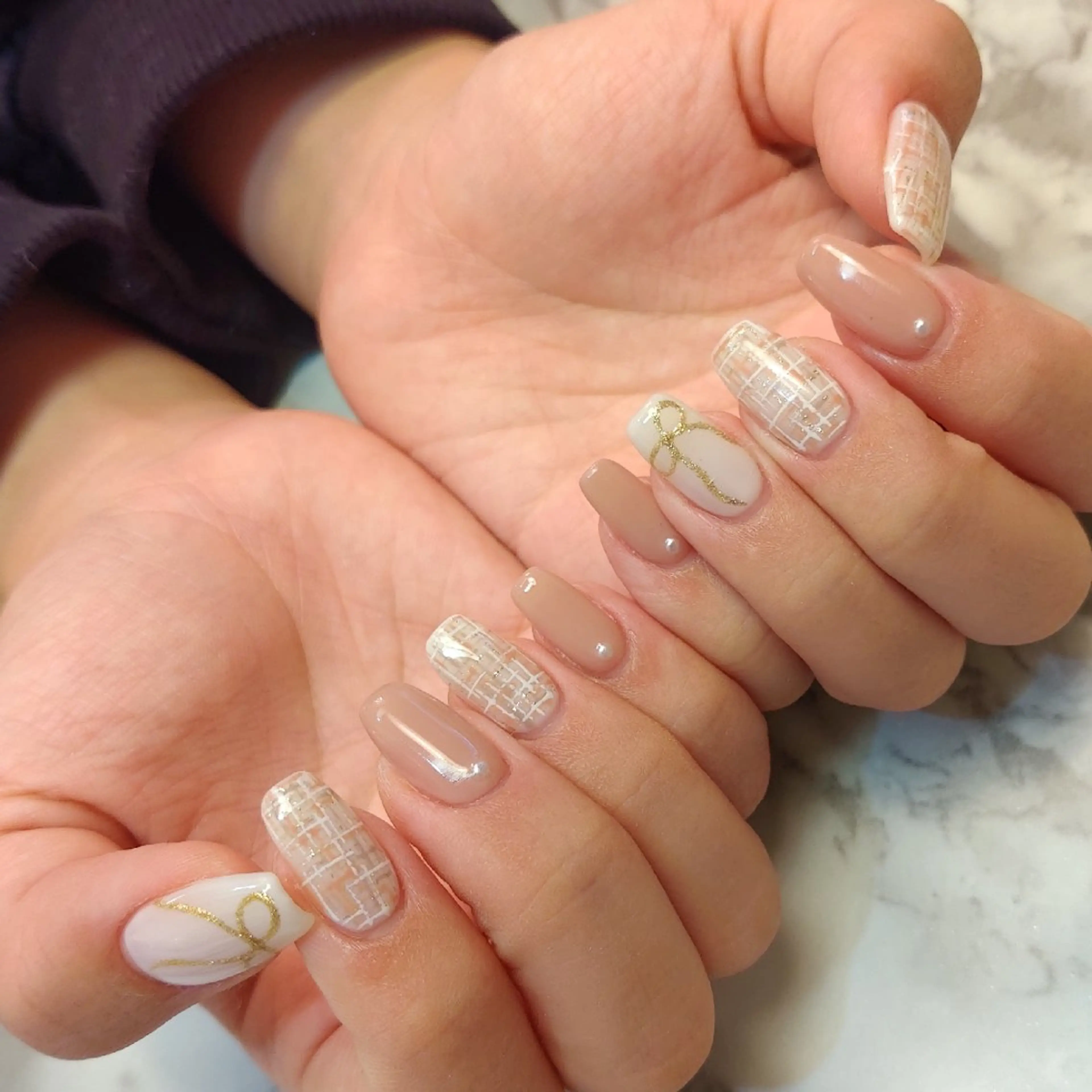 ネイル 冬ネイル ジェヌインネイル 河内のネイルデザイン