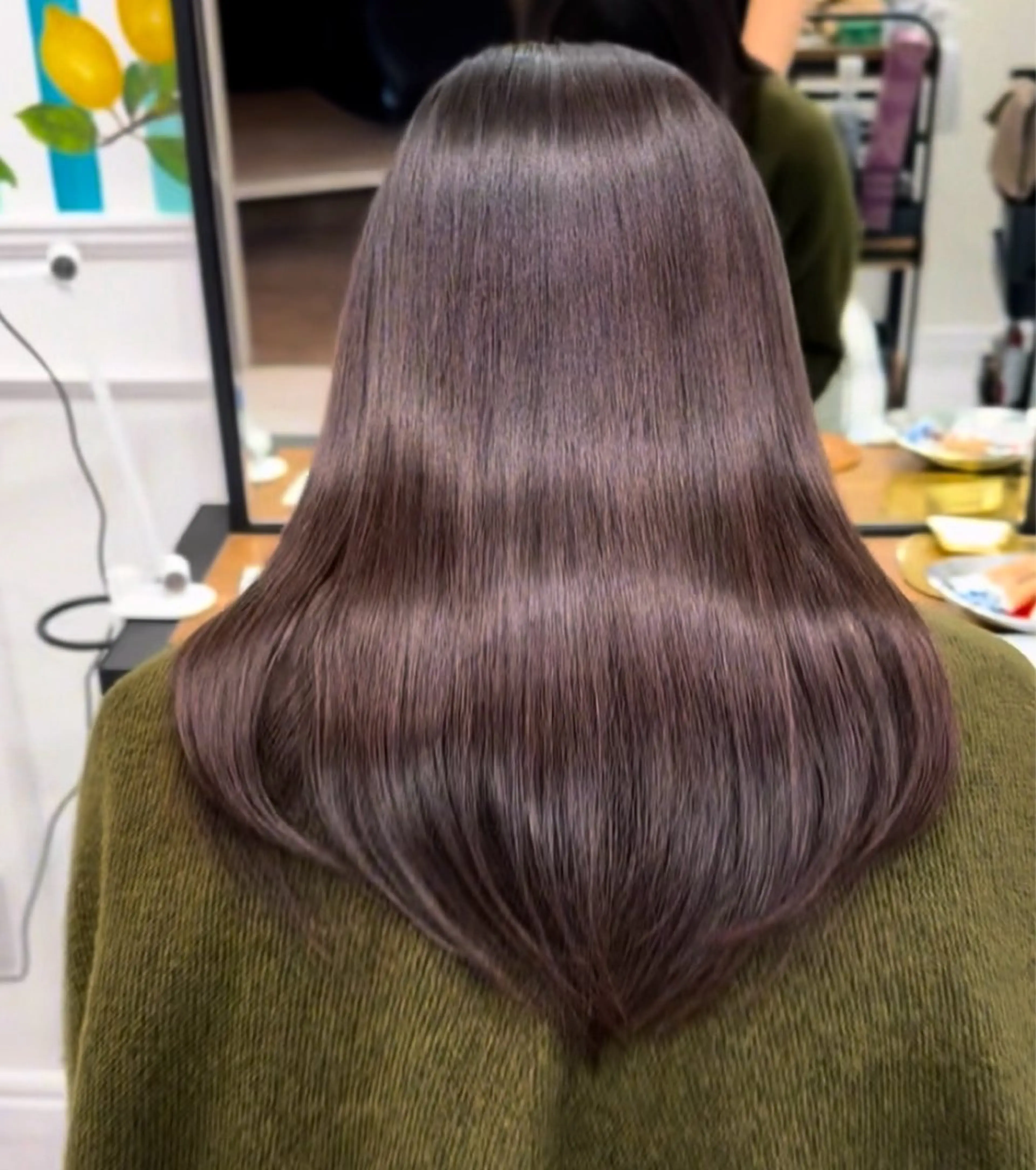 ロング 髪質改善 縮毛矯正 RECARE忠岡 韓国エクステのヘアスタイル