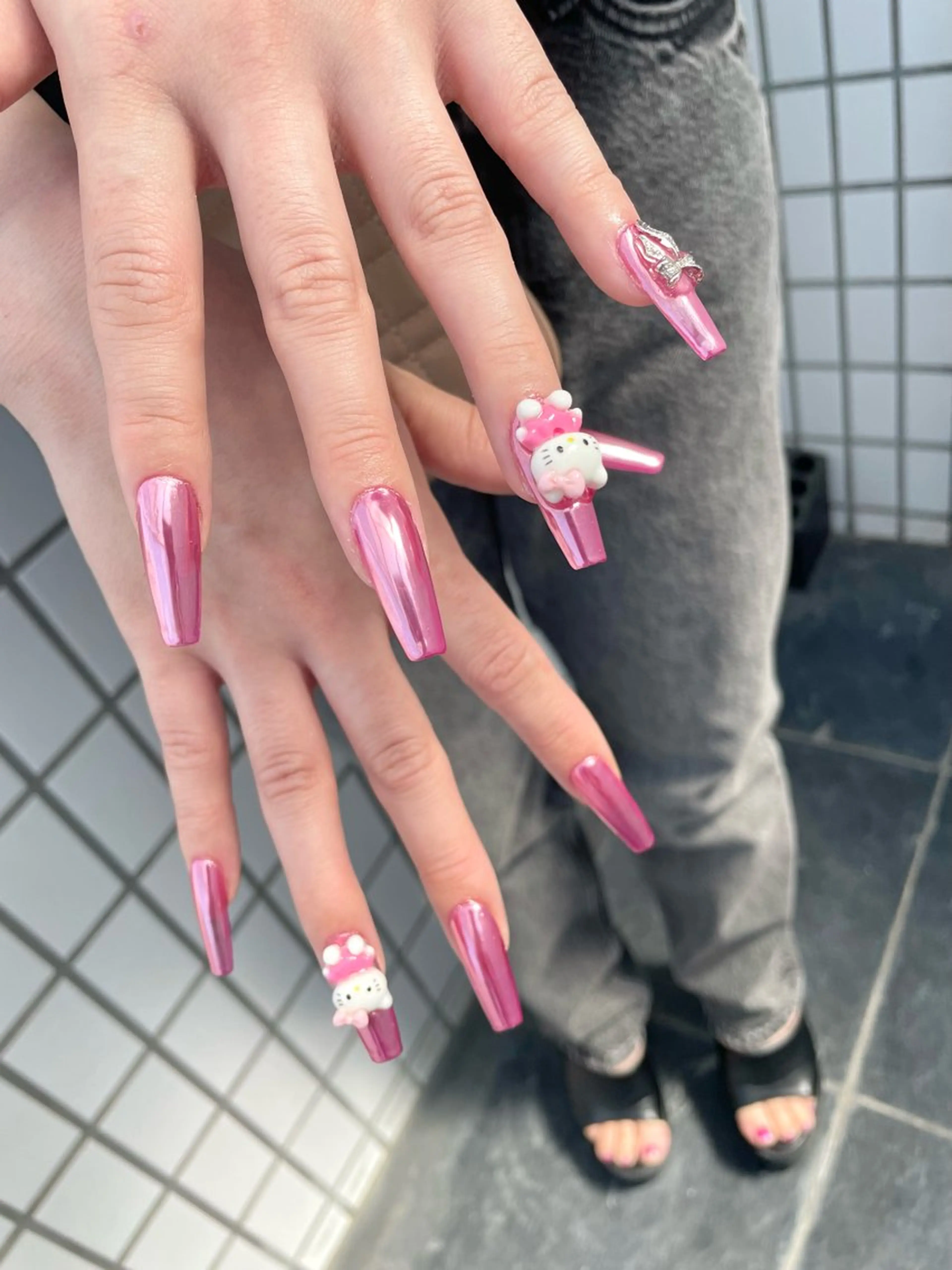 ネイル ミラーネイル ハンドネイル Nail ヌシん家 AKANEのネイルデザイン
