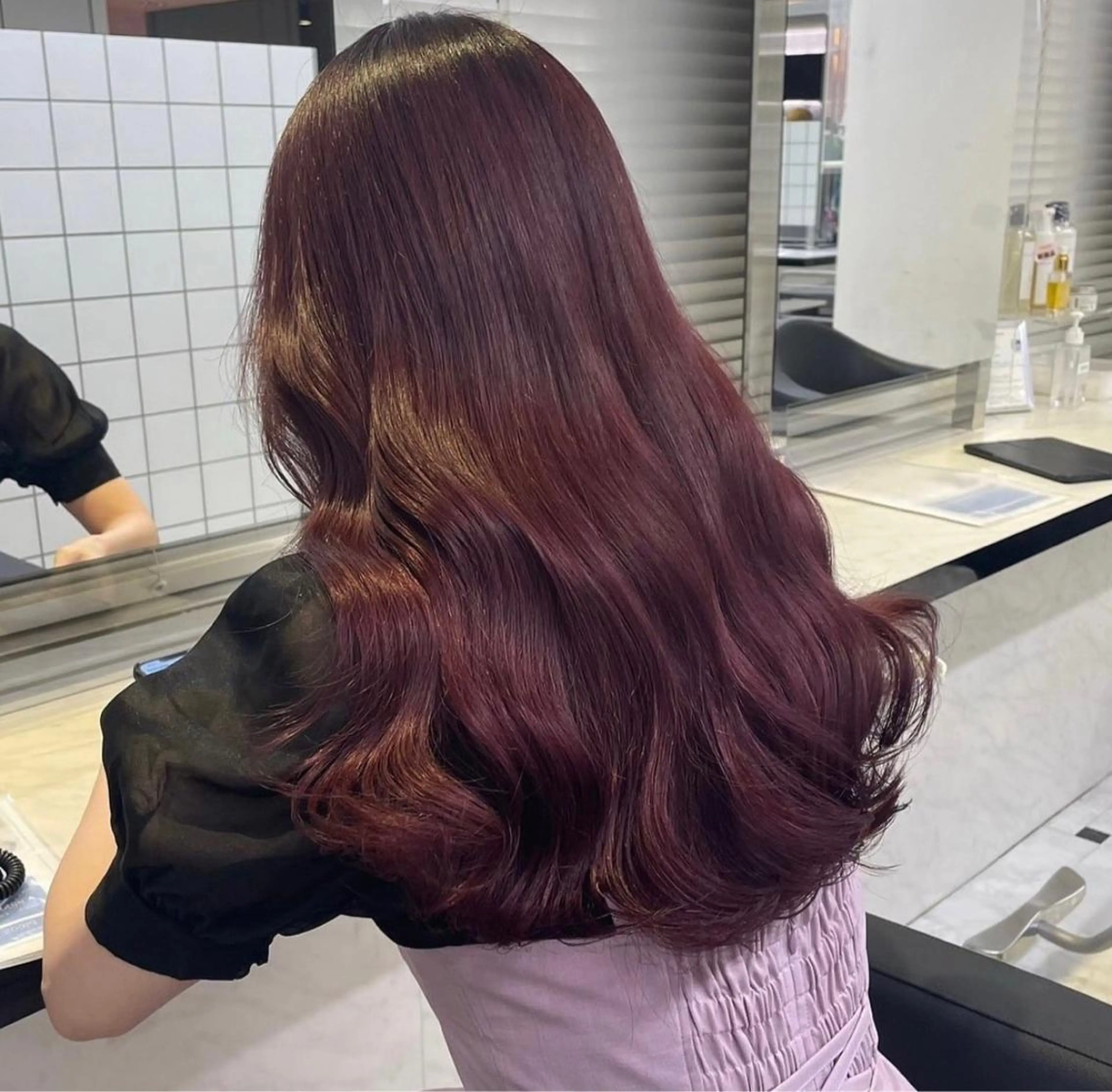 ミディアム ヘアカラー 盛れる暖色🎀ガーリ ーヘア🎀きっかのヘアスタイル