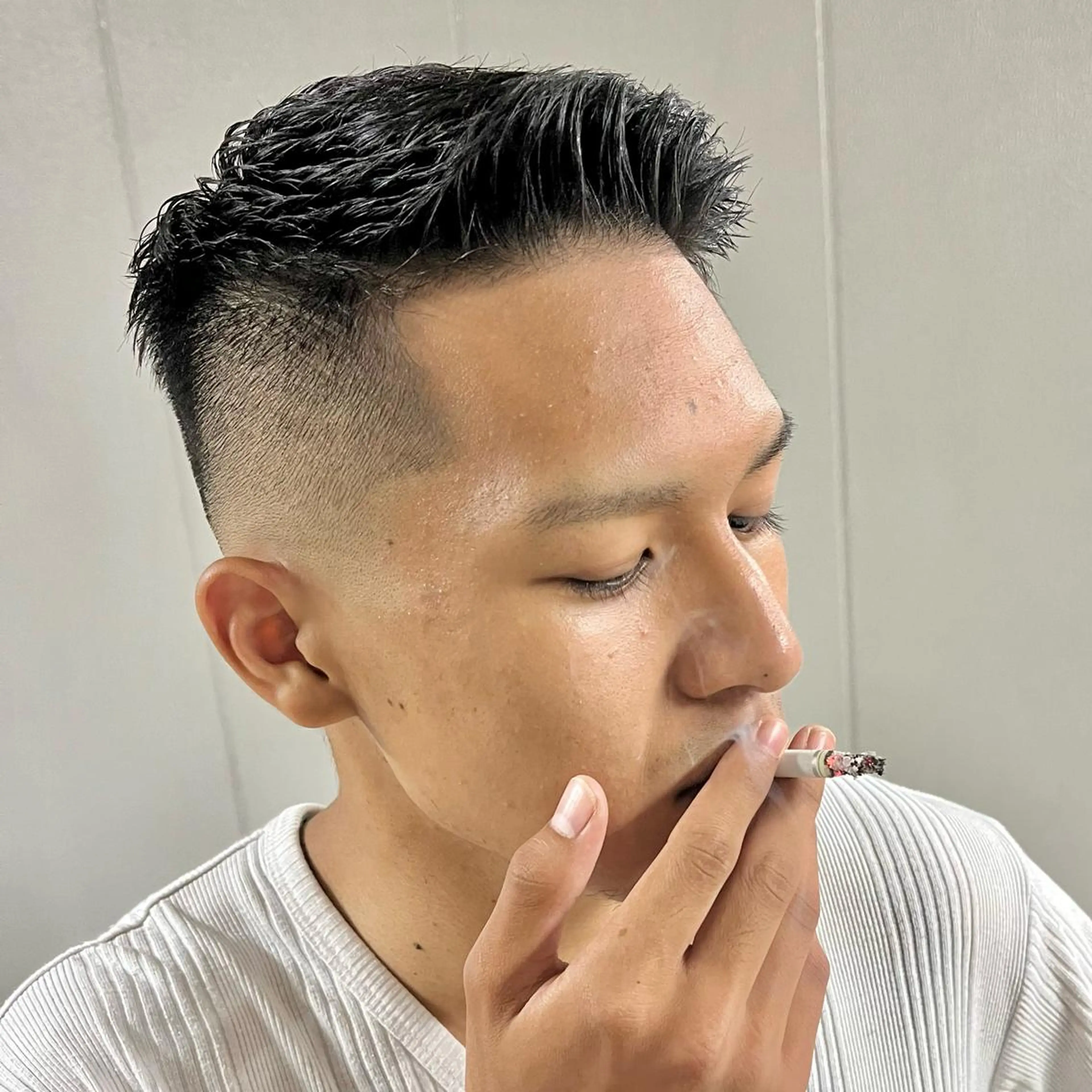 ショート メンズ フェードカット メンズパーマ スキンフェード スペインカール カット 立川/メンズパーマ 厚進太郎のヘアスタイル