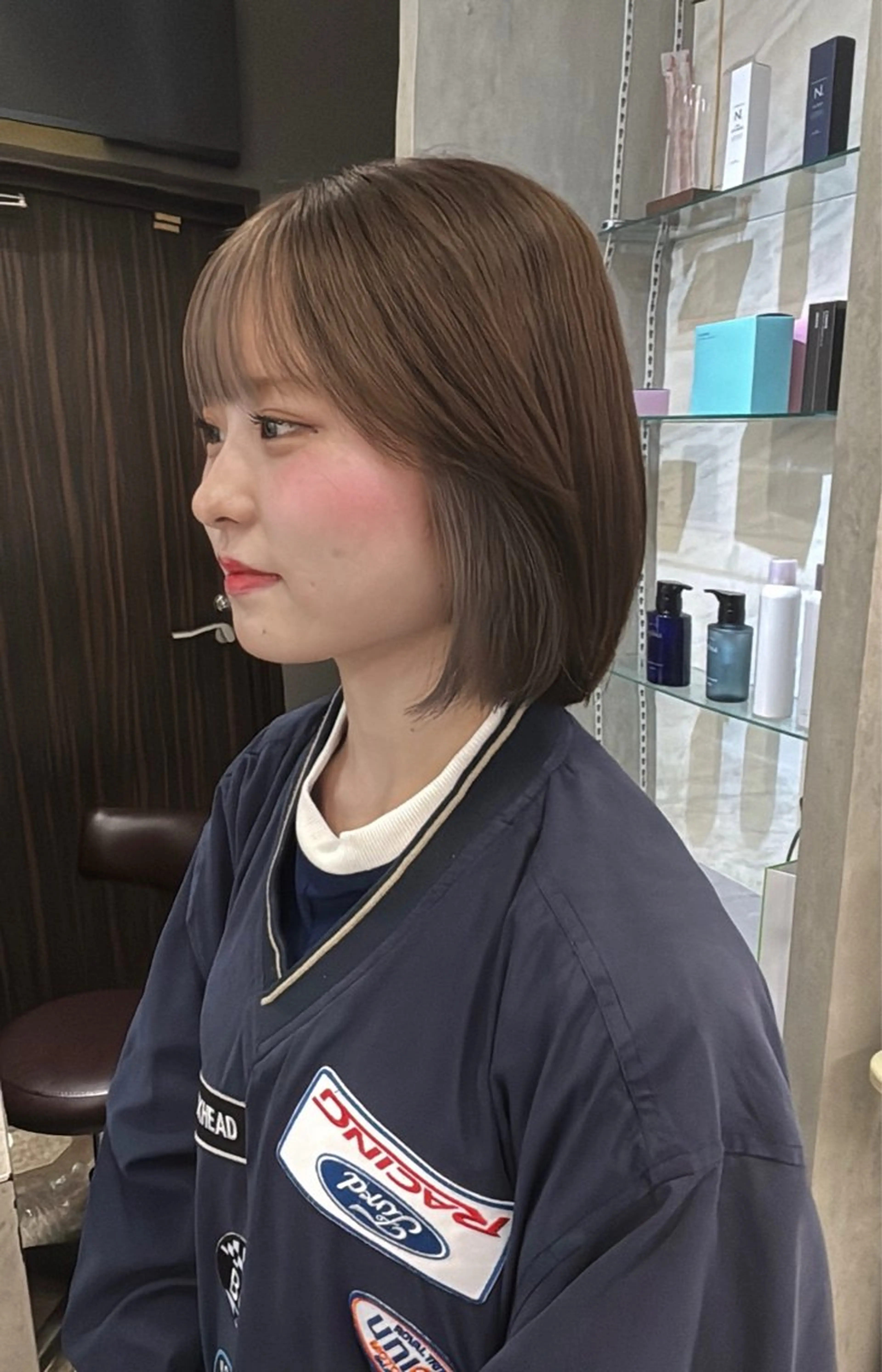 ミディアム ヘアカラー トリートメント ヘアセット 韓国ヘア/ブリーチ無 しWカラー/オリーブのヘアスタイル