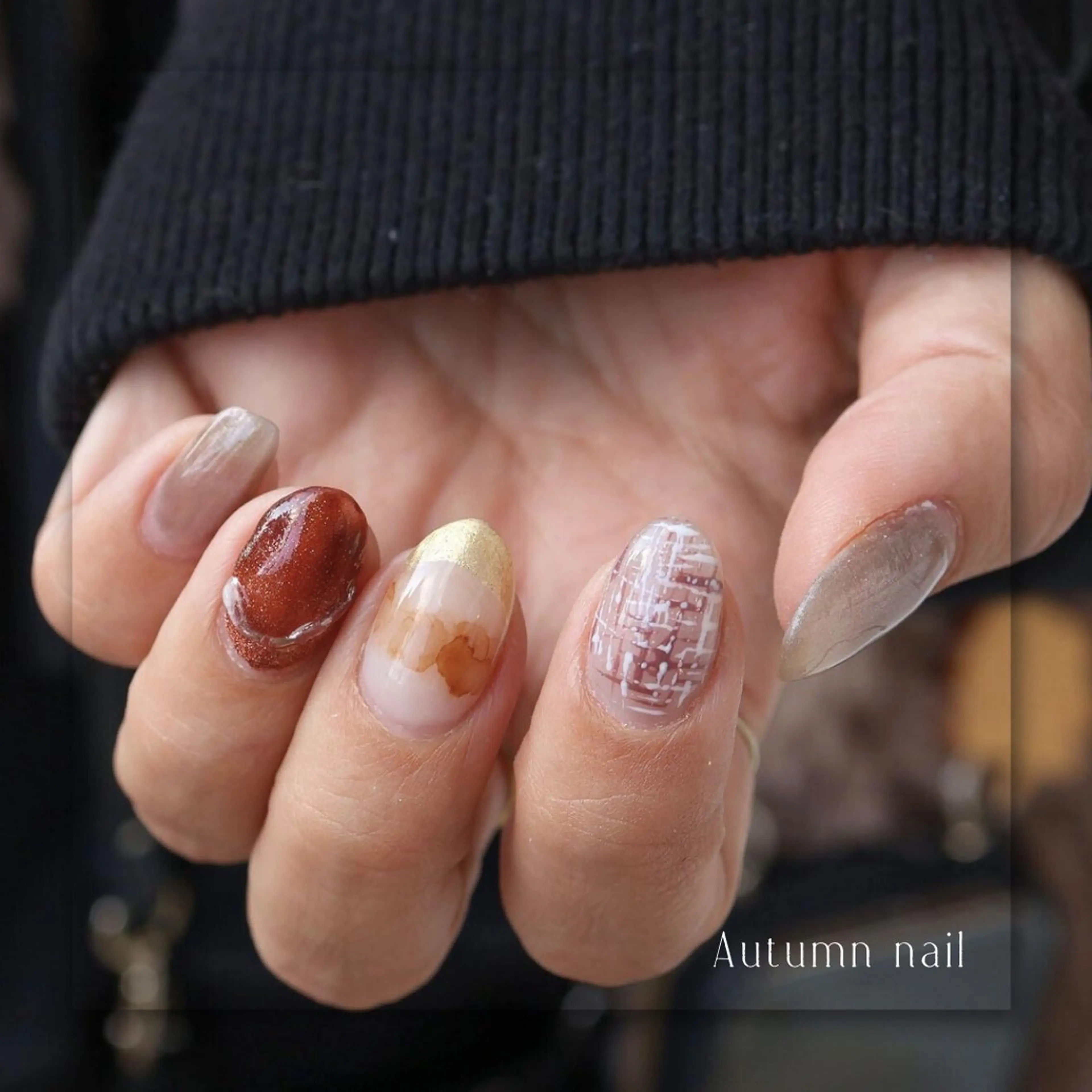 ネイル ジェルネイル ニュアンスネイル パラジェル 冬ネイル ハンドネイル Seemly 千田町店所属・フラワーパラジェル 🌸シームリーエミのネイルデザイン