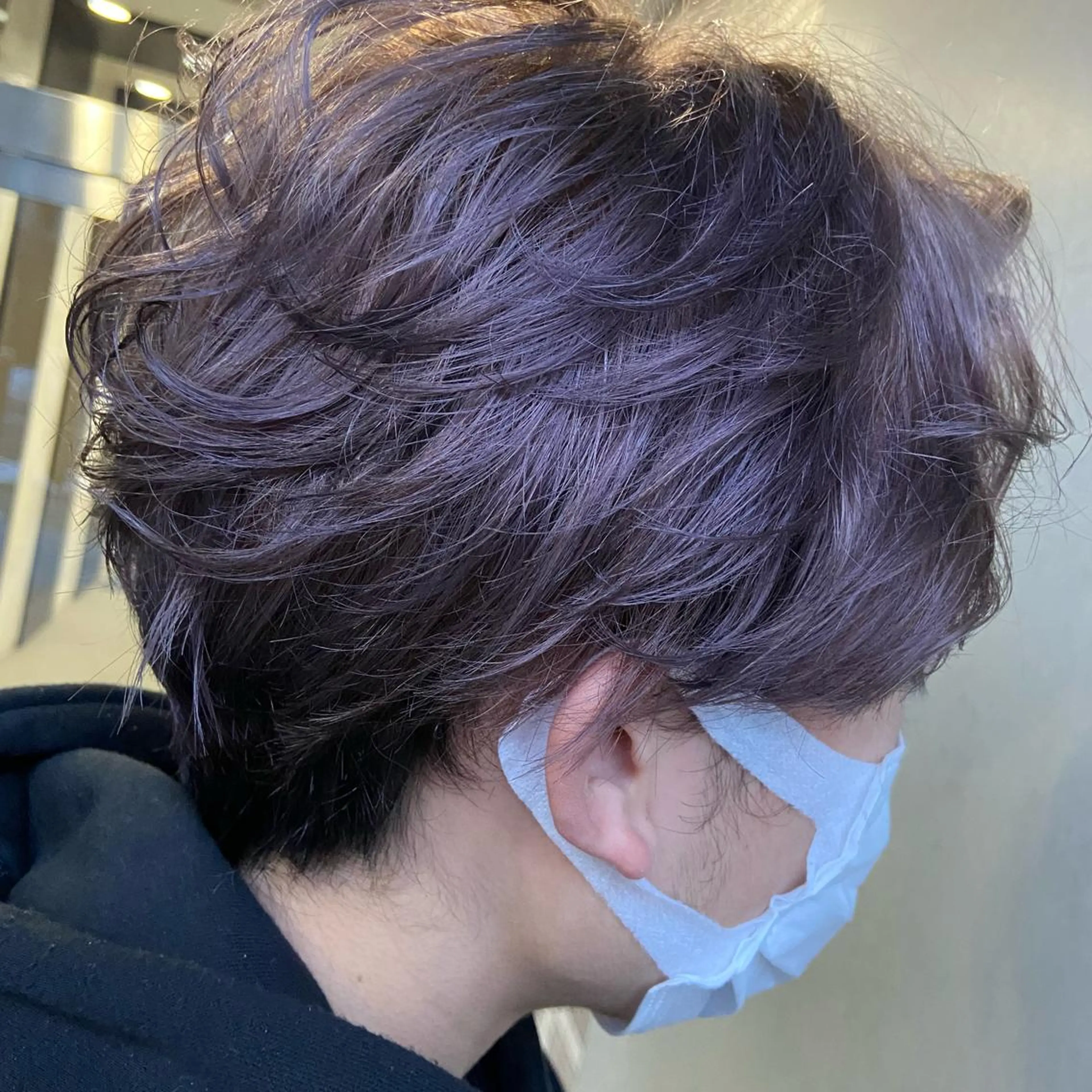 ショート カラー メンズ メンズブリーチ ブリーチ ラベンダーカラー ラベンダーグレー インナーカラー指名 No.1菊池柊真のヘアスタイル