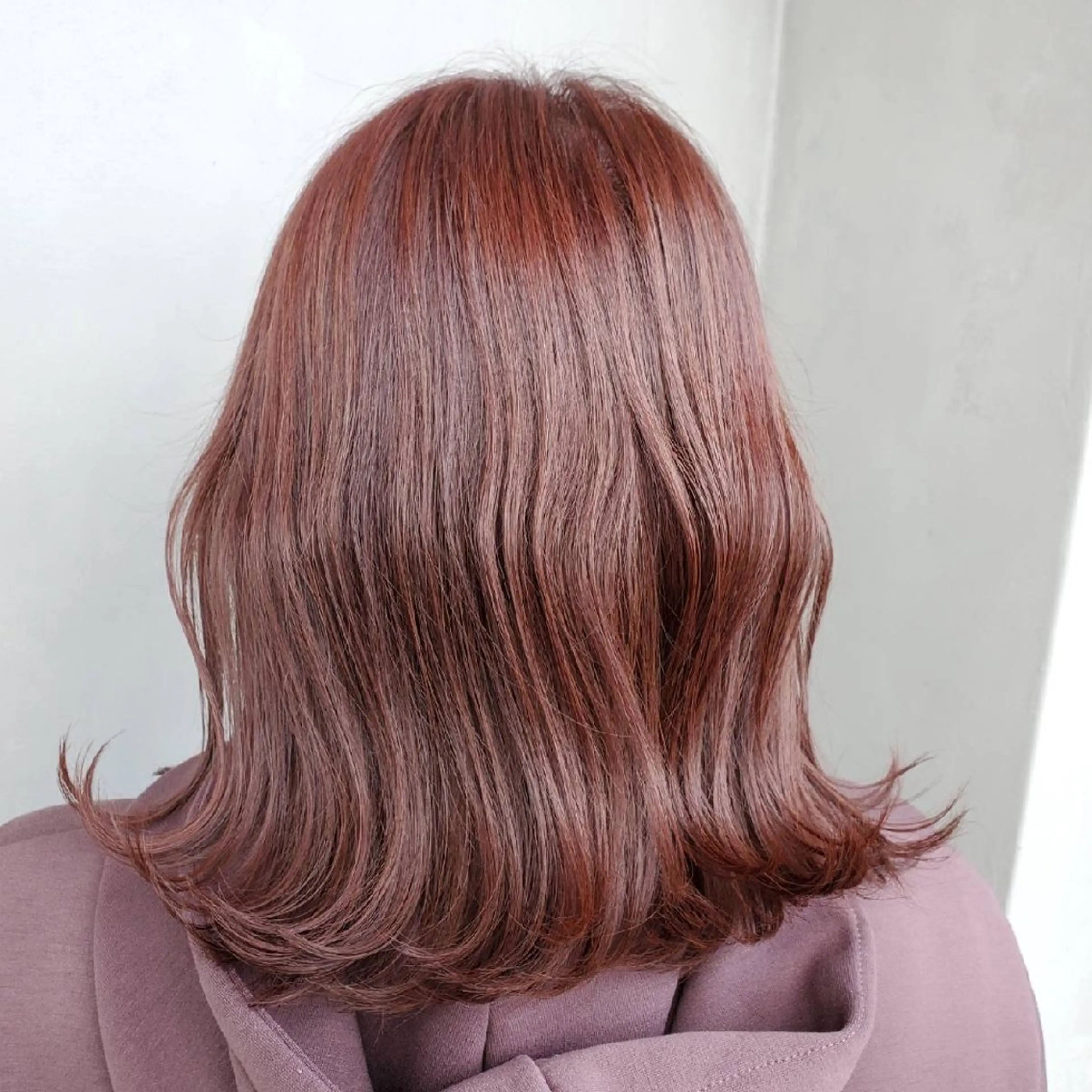 カラー ミディアム ボルドーカラー カット ヘアカラー トリートメント ブリーチ+髪質改善 縮毛矯正/佐伯 駿のヘアスタイル