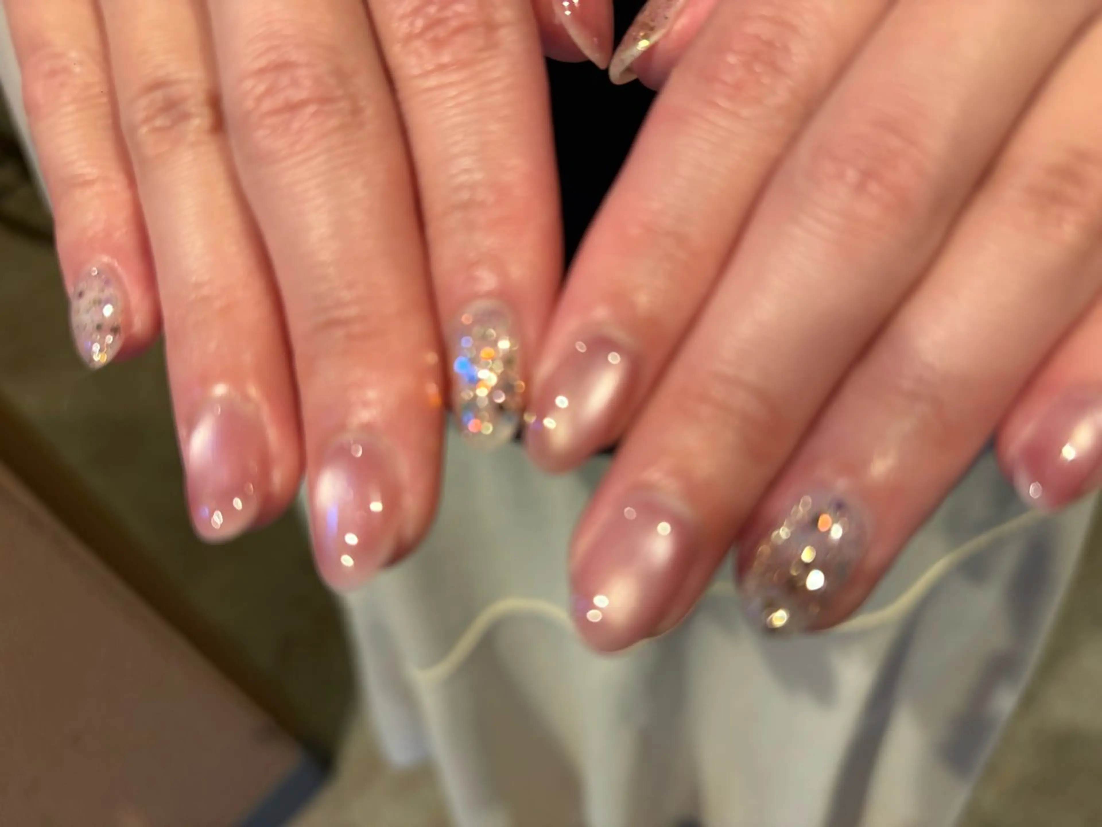 ネイル ラメ(グリッター) マグネットネイル ピンク ハンドネイル Meviy所属・Meviy （メヴィー）のマツエク・マツパデザイン